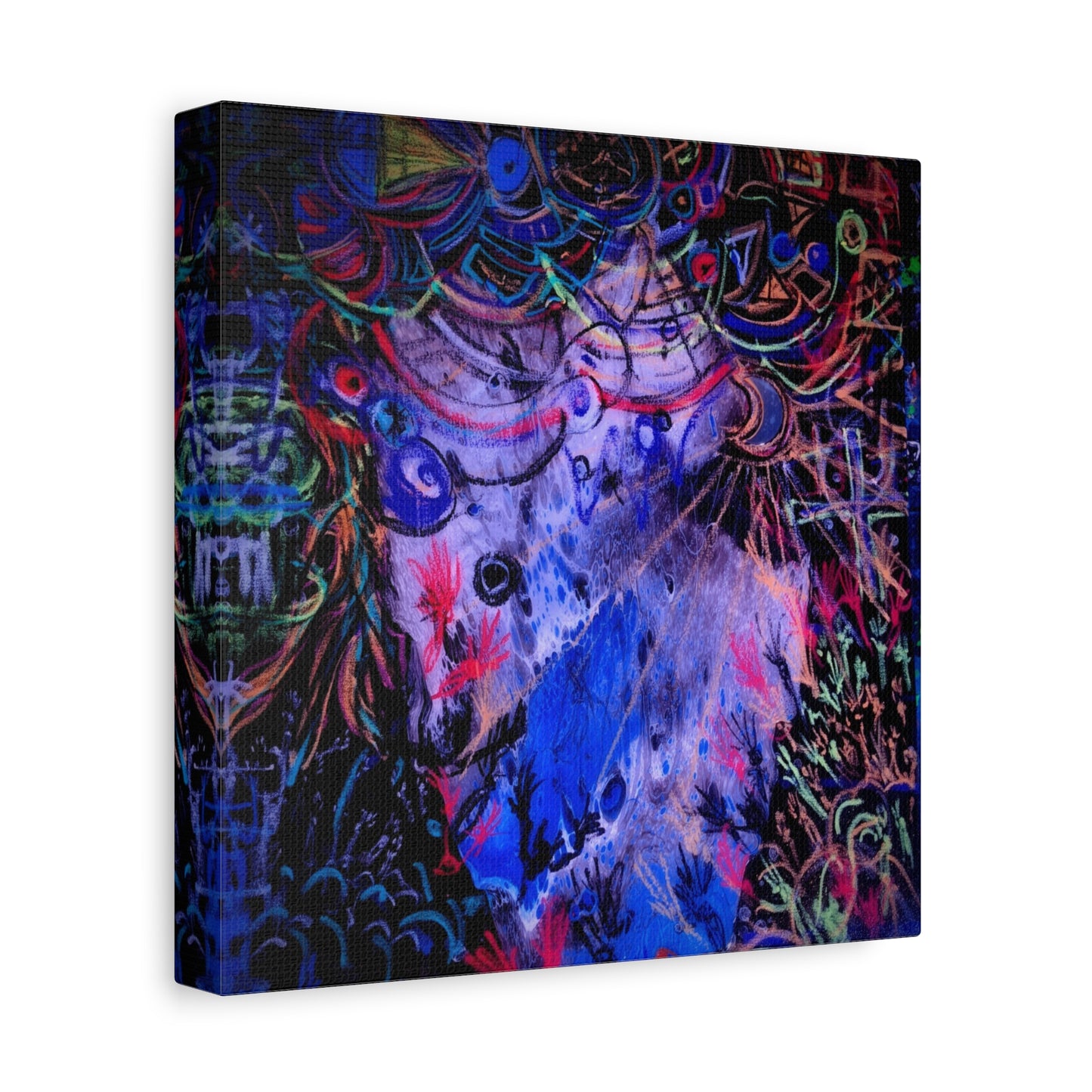 soul_extractions - Abstract Neon Canvas Art - Vibrant Psychedelic Wall Decor