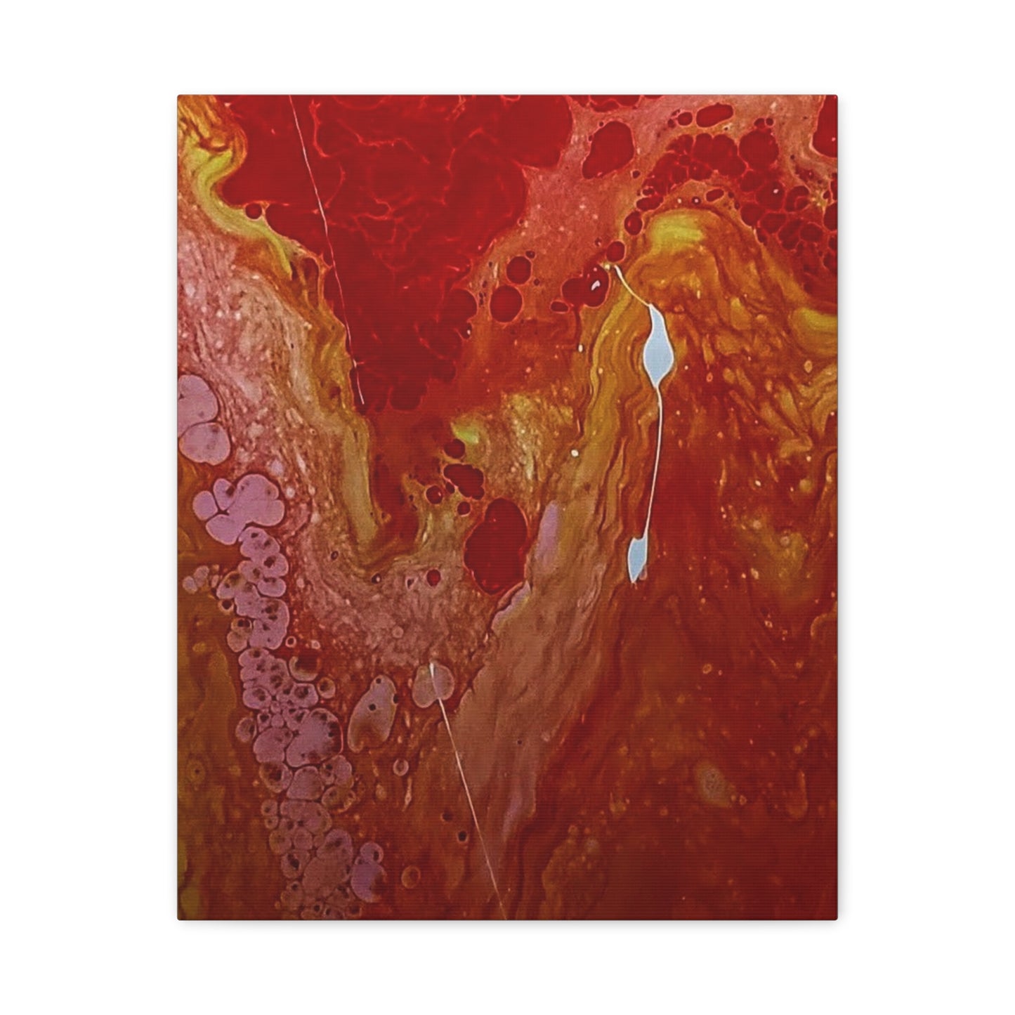 Abstract Red Fluid Art Canvas Print — Matte Stretched Wall Art