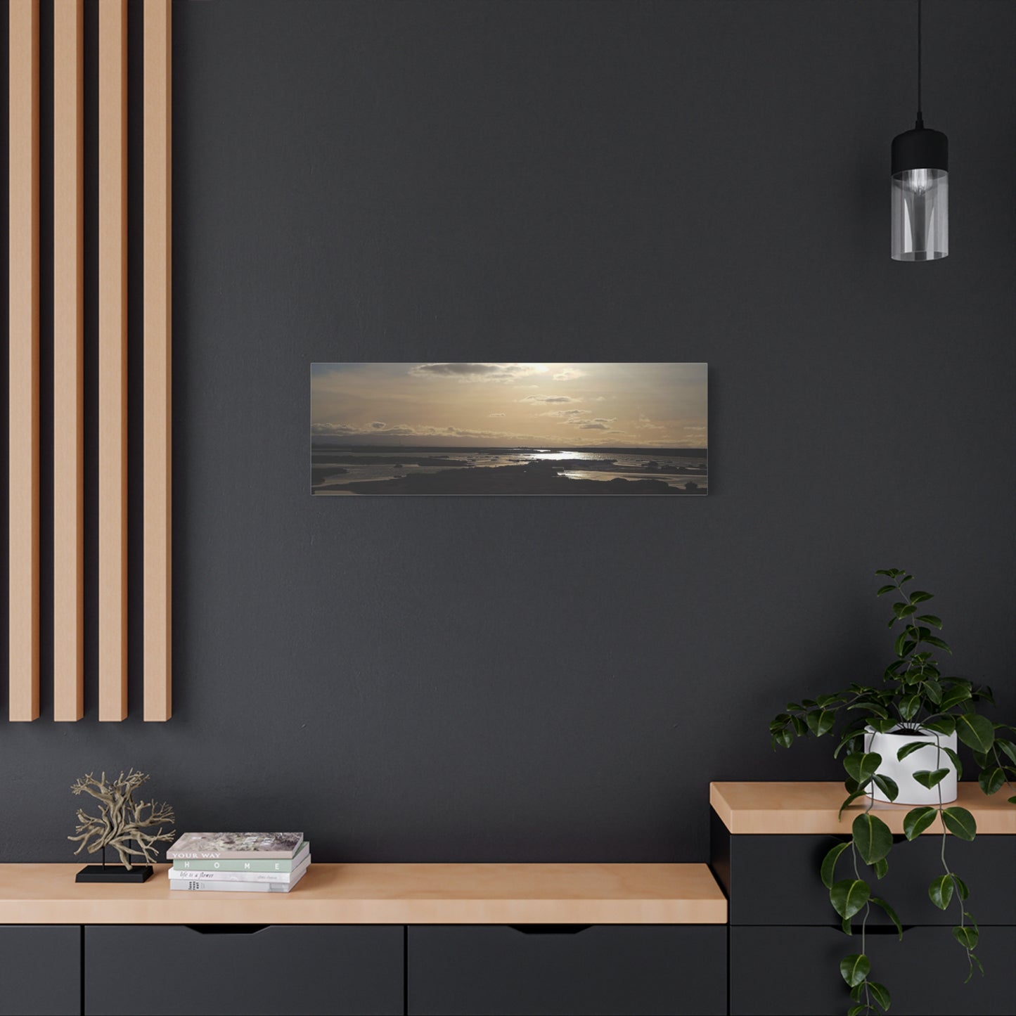 Sunlit Coastal Reflection (don edwards preserve)Canvas Print — Matte Stretched Wall Art