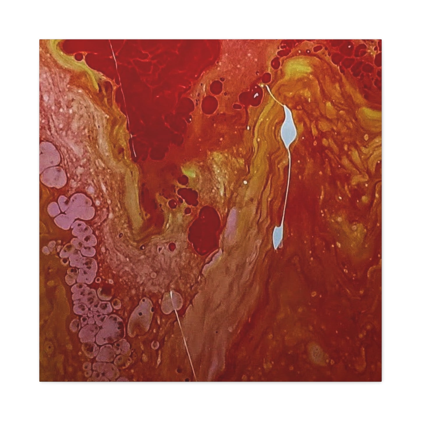 Abstract Red Fluid Art Canvas Print — Matte Stretched Wall Art