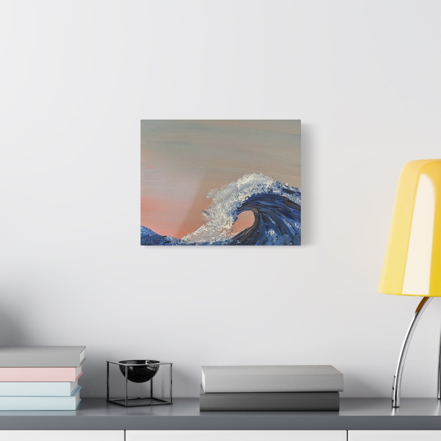 California_Coast - Ocean Wave Canvas Art — Blue Wave Seascape Matte Stretched Canvas