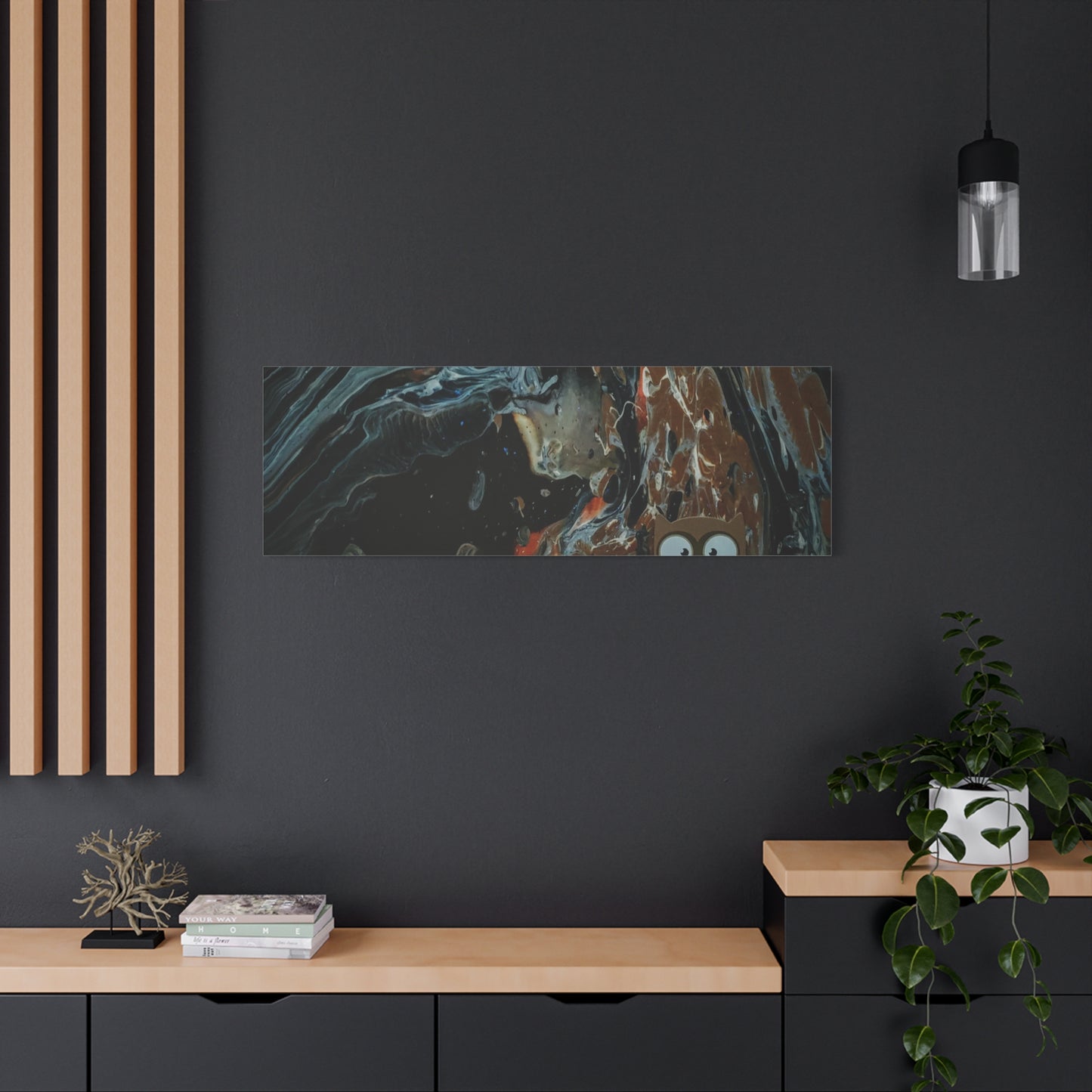 Abstract Swirl Owl Matte Canvas Print