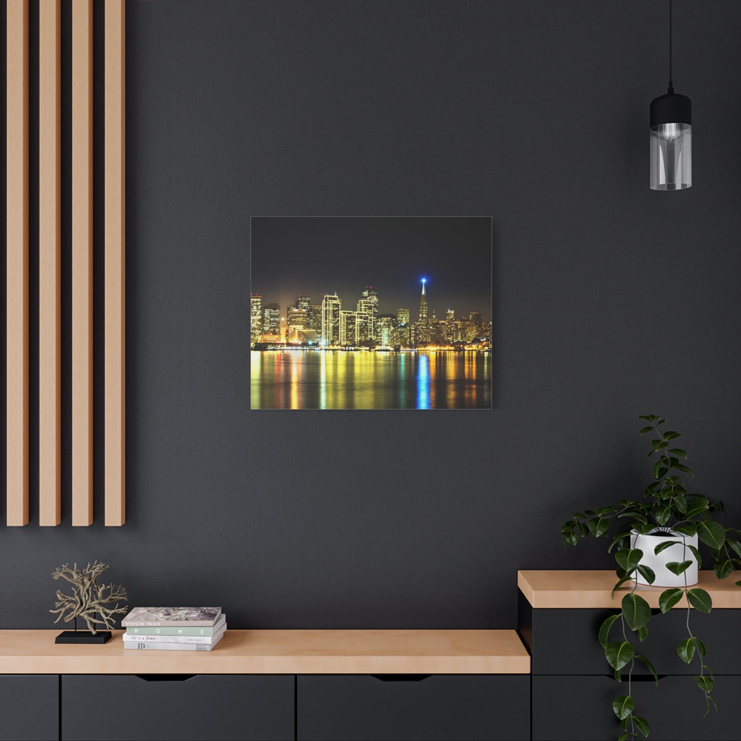 San Francisco Night Skyline Matte Canvas Print — Stretched 1.25"