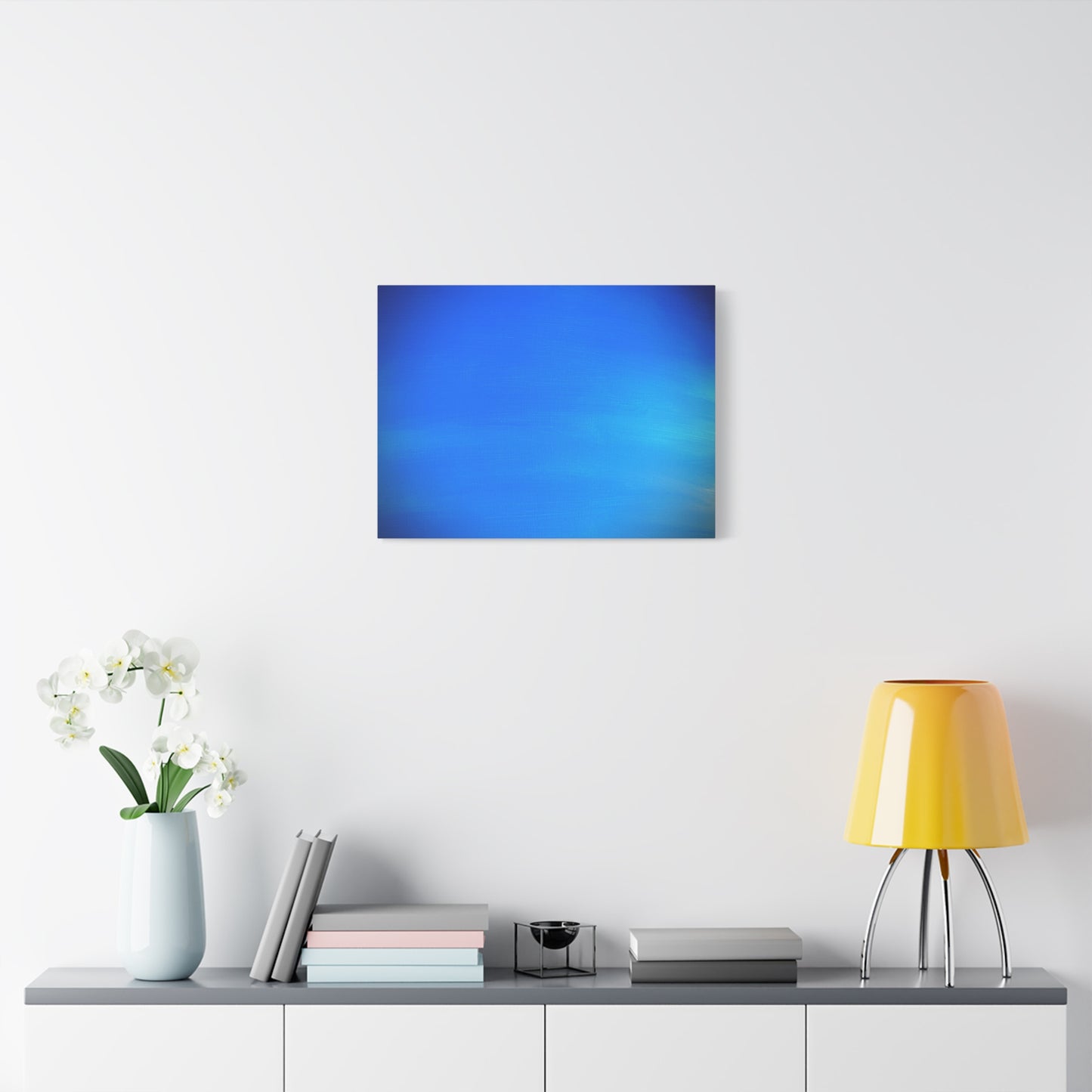 Blue Burst - Gradient Matte Canvas Print — Abstract Ocean Wall Art, Stretched 1.25"