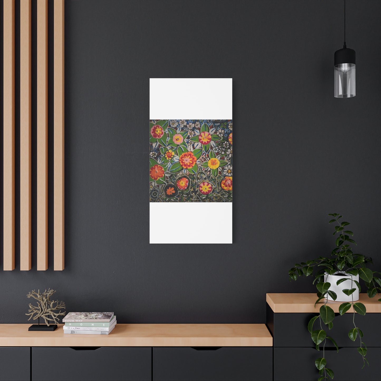 Urban_gardening-04 - Floral Pop Matte Stretched Canvas – Colorful Hand-Painted Garden Wall Art