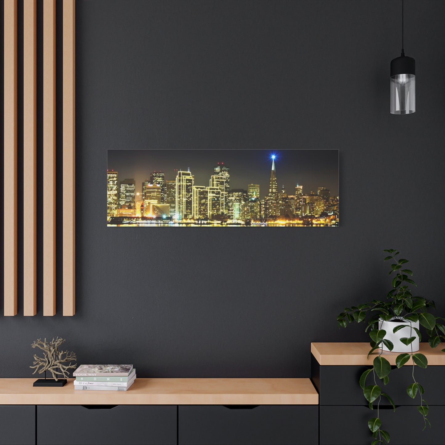 San Francisco Night Skyline Matte Canvas Print — Stretched 1.25"