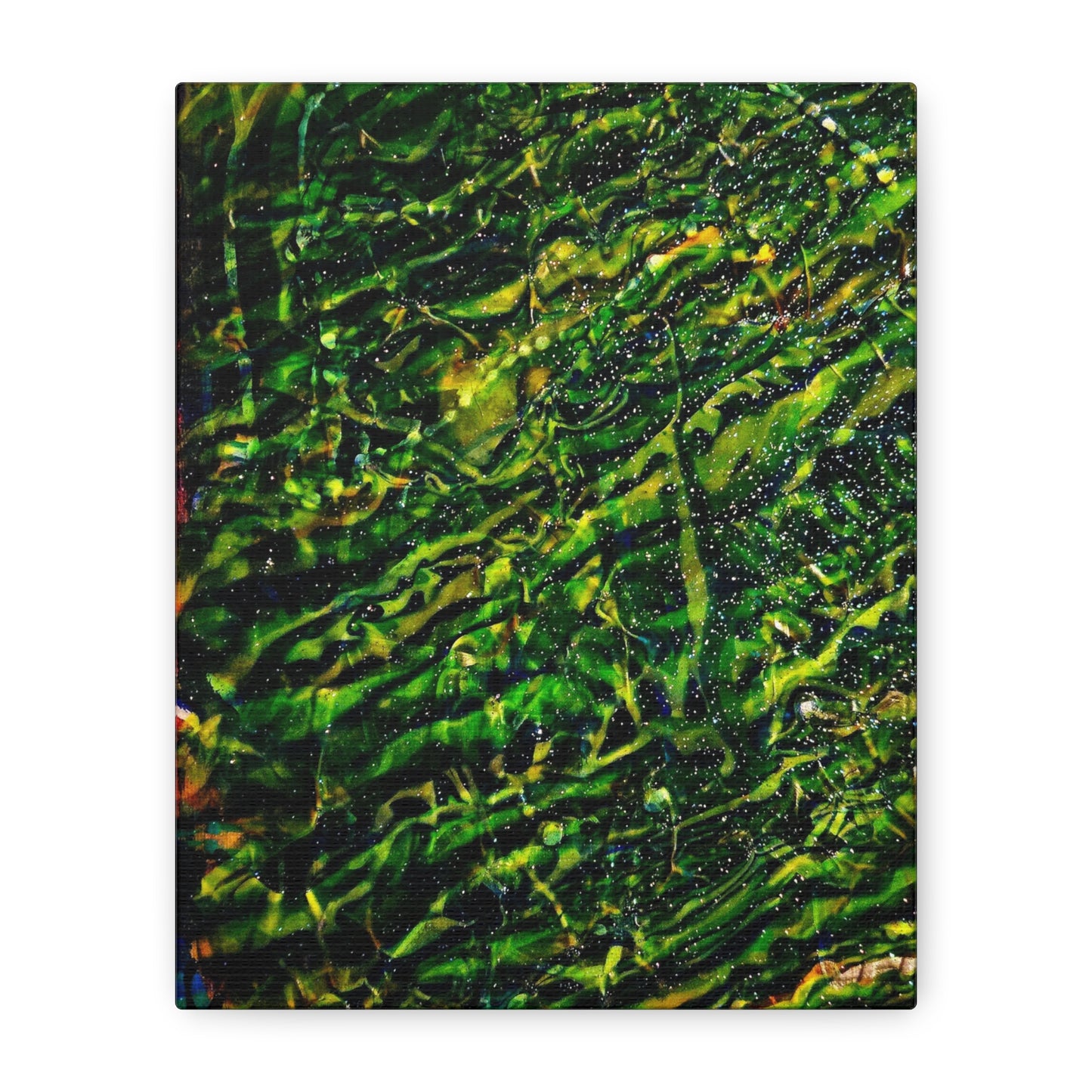 Confessions - Abstract Green Texture Canvas - Matte Stretched Wall Art