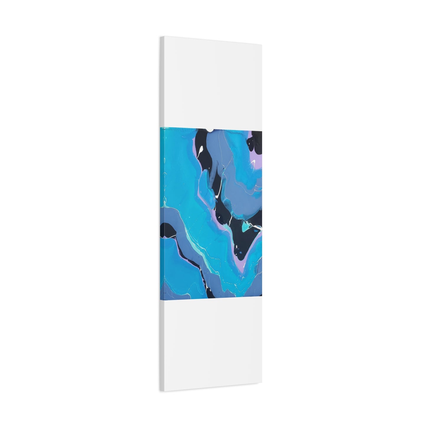 Abstract Blue Fluid Art Canvas Print — Matte Stretched Wall Art 1.25"
