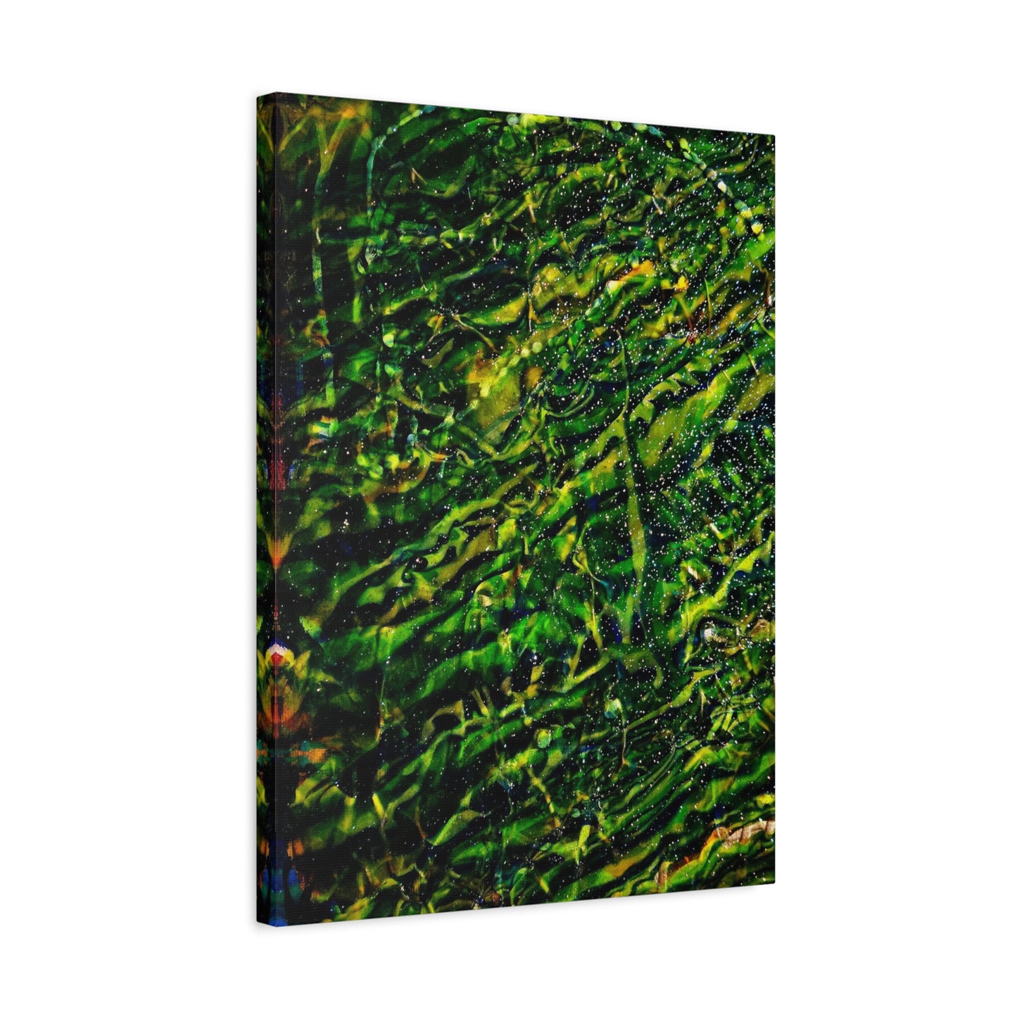 Confessions - Abstract Green Texture Canvas - Matte Stretched Wall Art