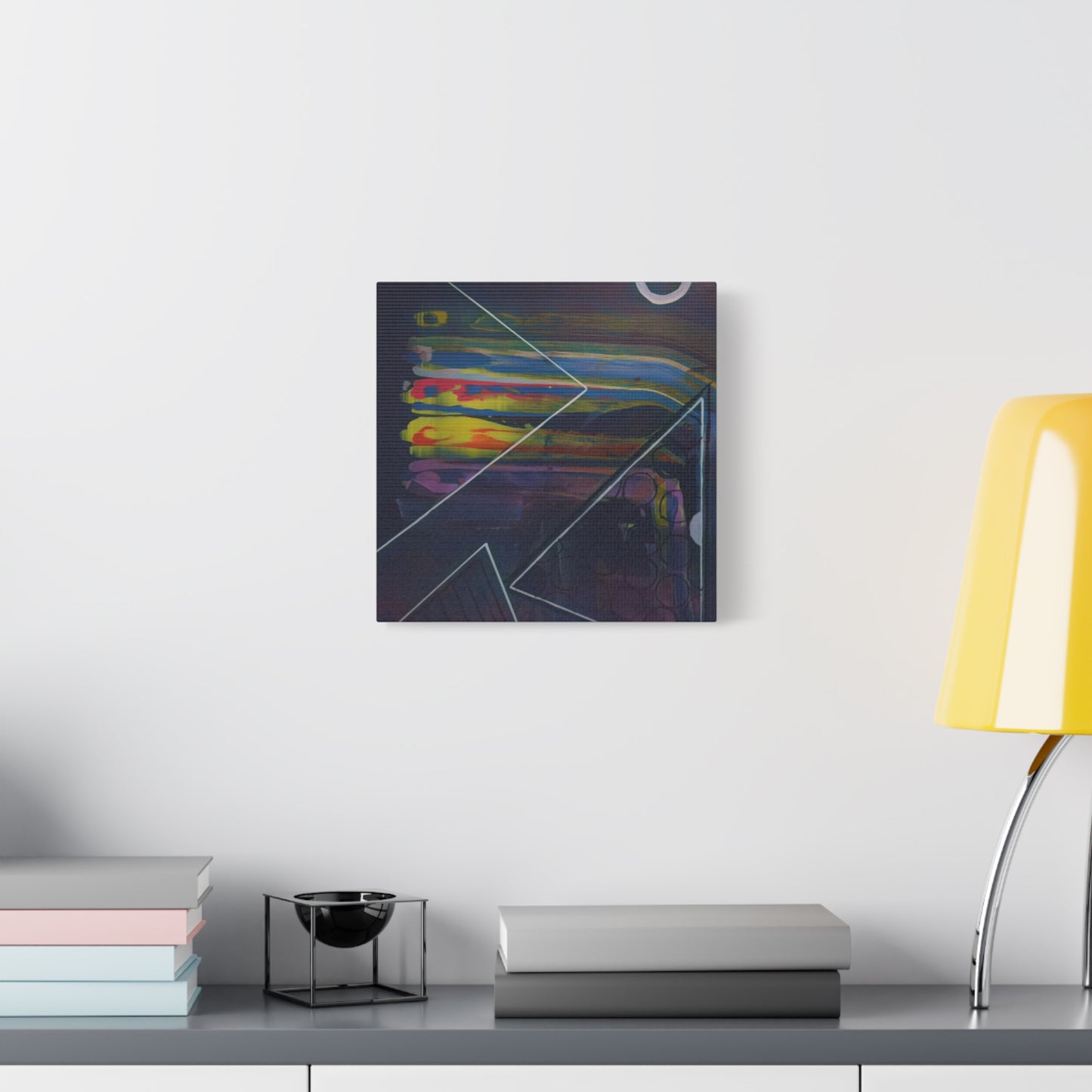 Abstract Geometric Canvas Art - 2025 astronomy – Colorful Drip Triangle Stretched Canvas