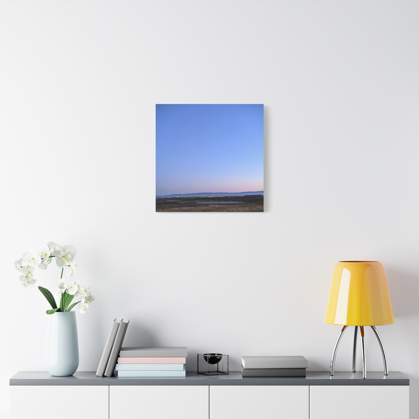 Serene Blue Horizon Matte Canvas Print — Stretched Wall Art