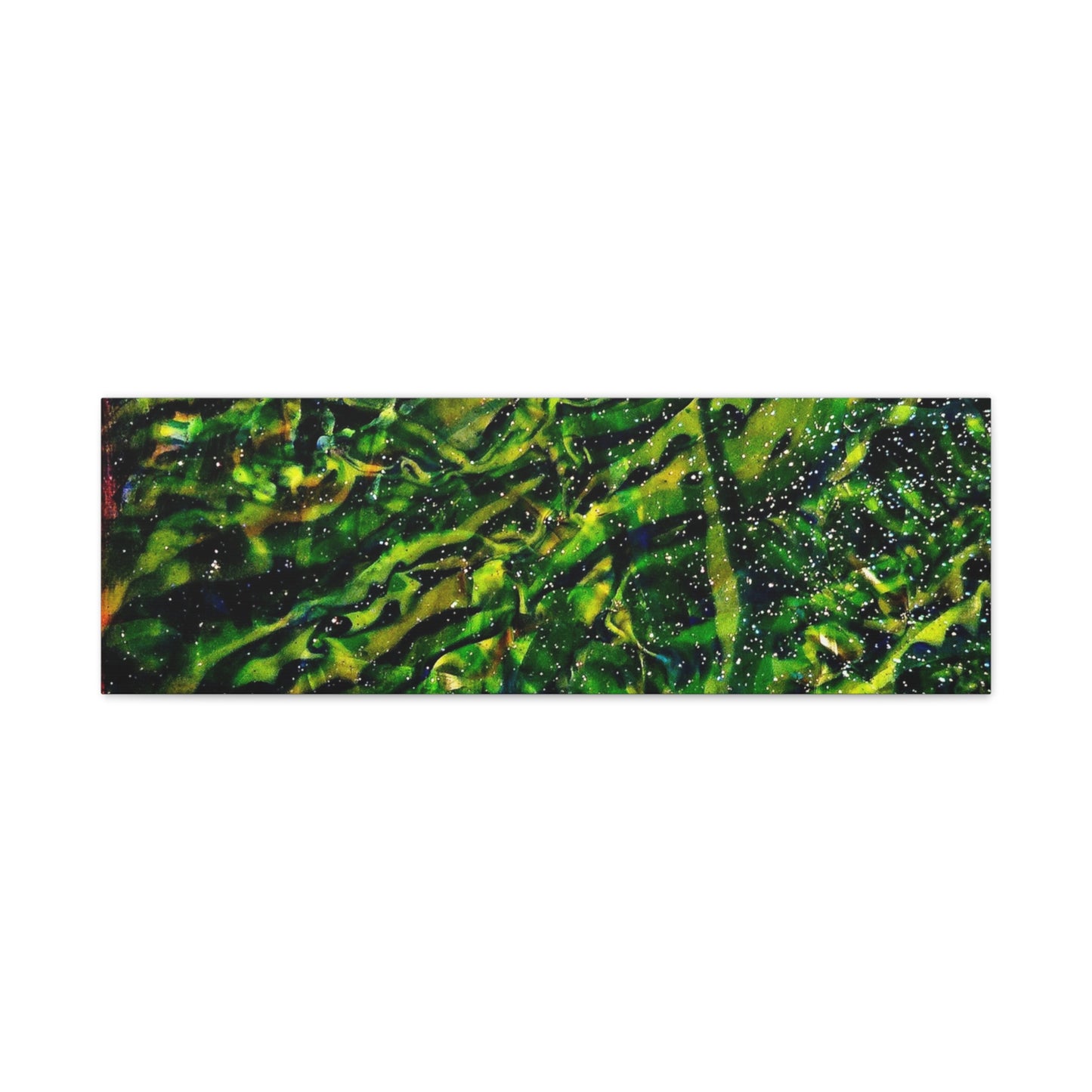 Confessions - Abstract Green Texture Canvas - Matte Stretched Wall Art