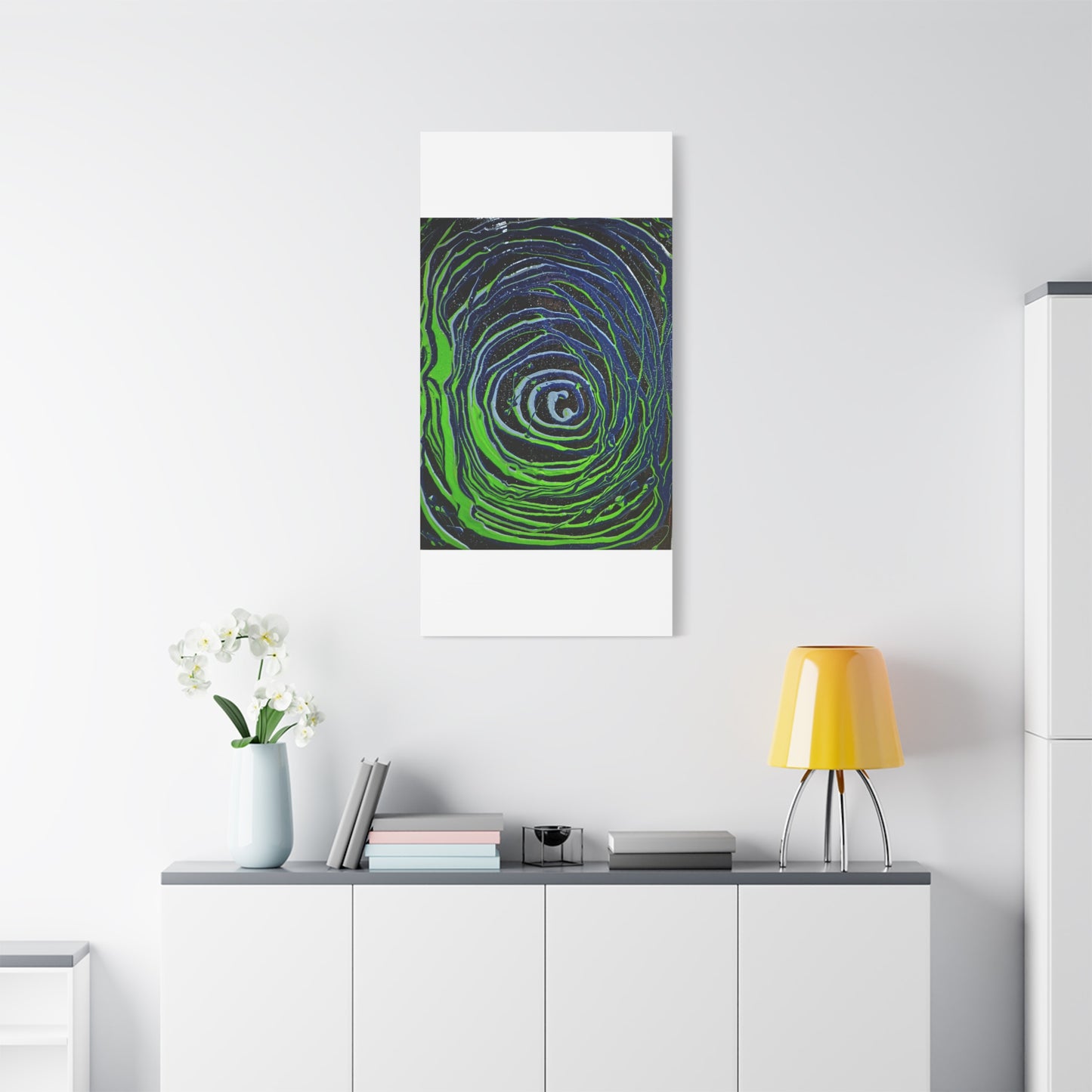 Abstract Green Swirl Matte Canvas Art — Stretched 1.25" Wall Décor