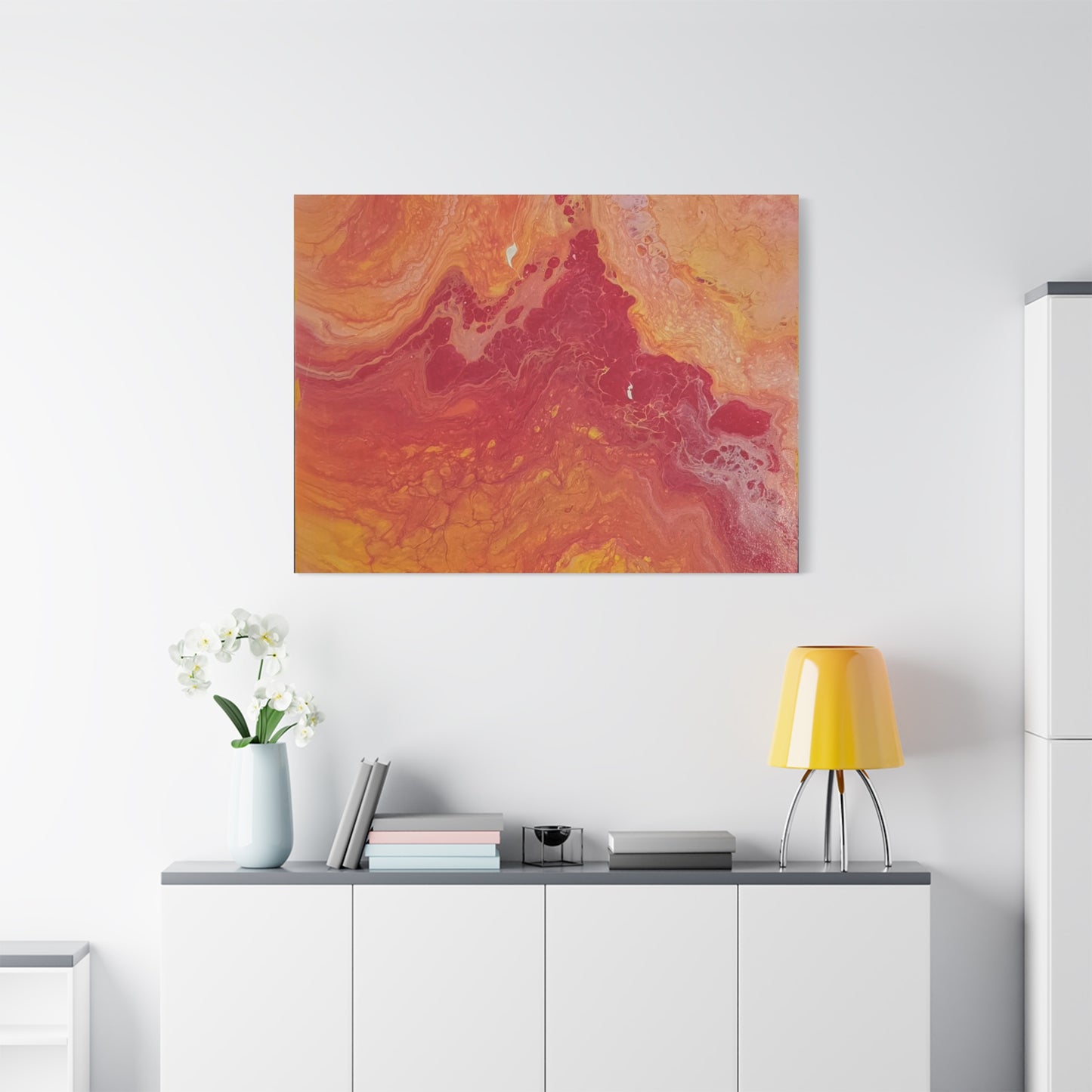 Abstract Pepto Popured - Sunset Swirl Matte Canvas Art - Stretched 1.25"