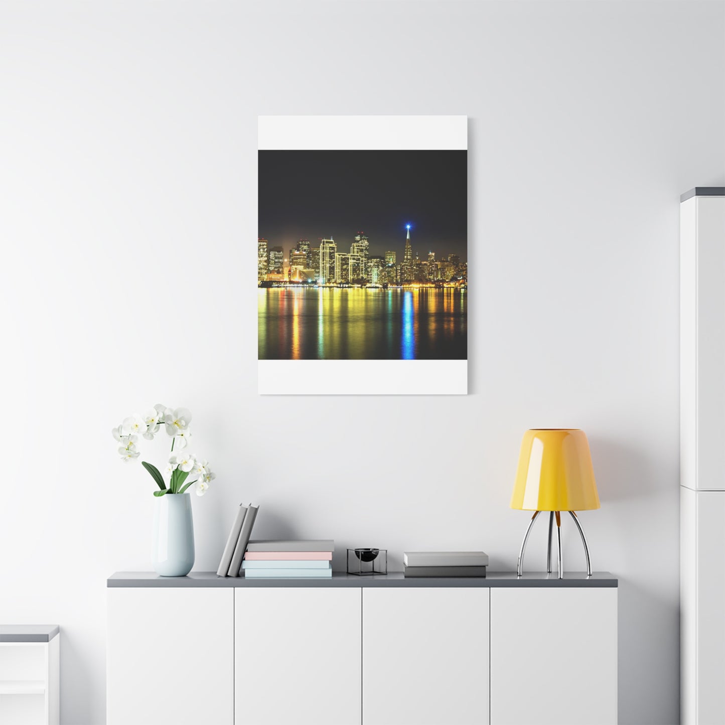 San Francisco Night Skyline Matte Canvas Print — Stretched 1.25"