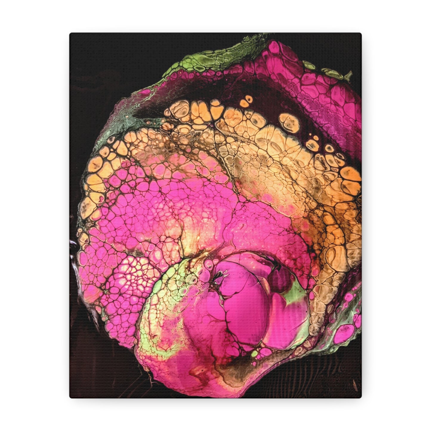 Abstract Pink & Gold Fluid Art Canvas