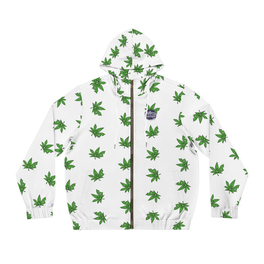 Green Leaf Zip Hoodie — Men’s Full-Zip AOP Jacket