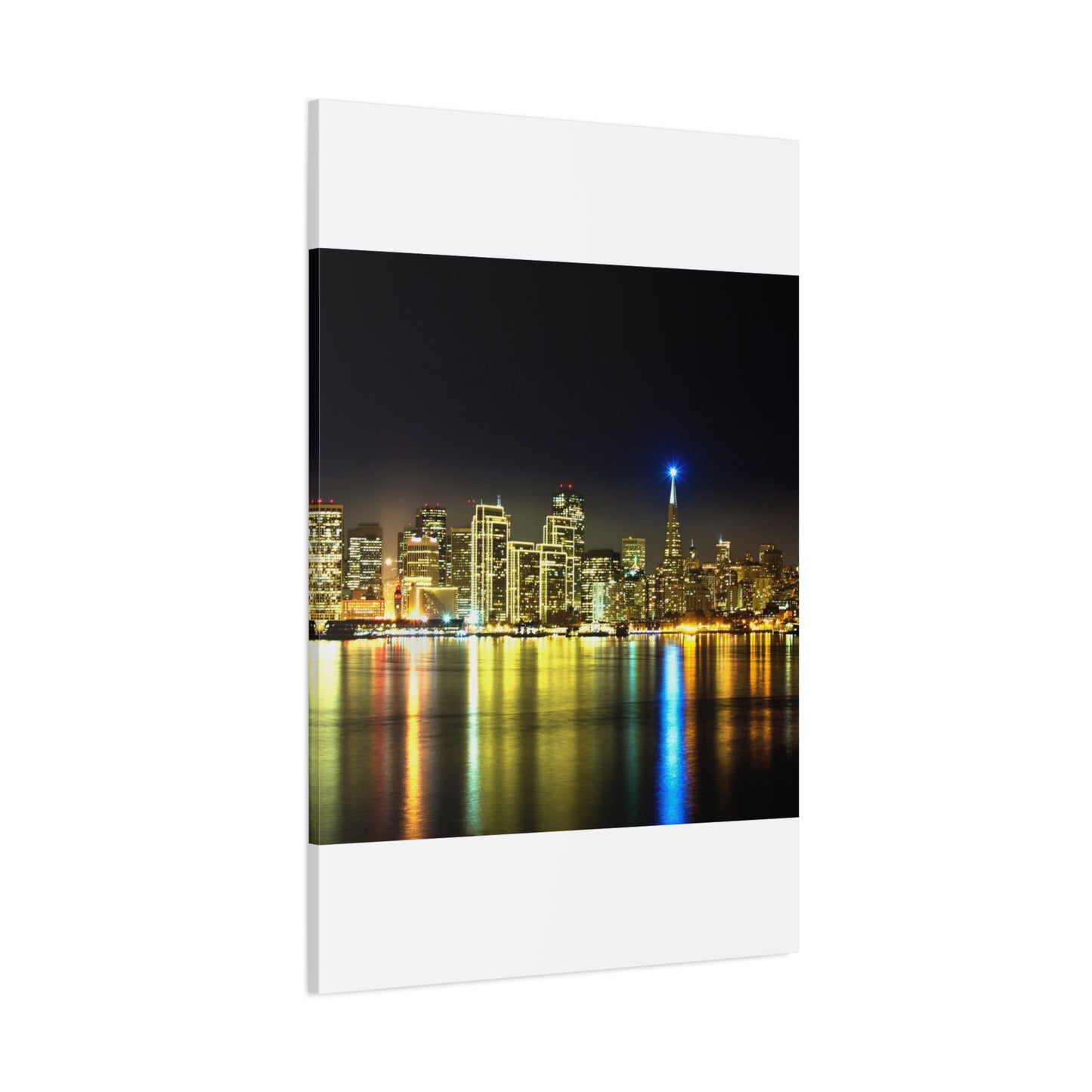 San Francisco Night Skyline Matte Canvas Print — Stretched 1.25"