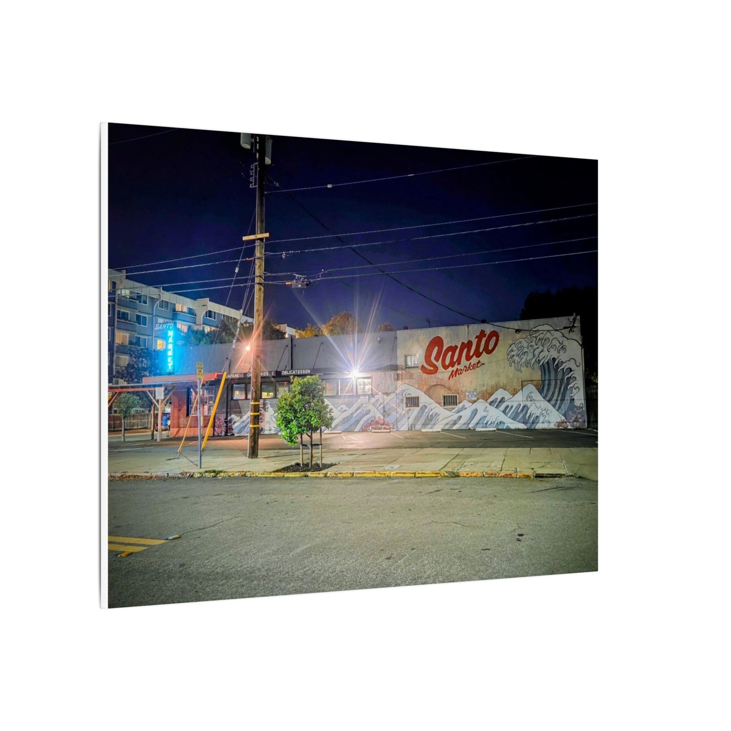 Santo Market Mural (7th&taylor)— Nighttime Urban Wall Art