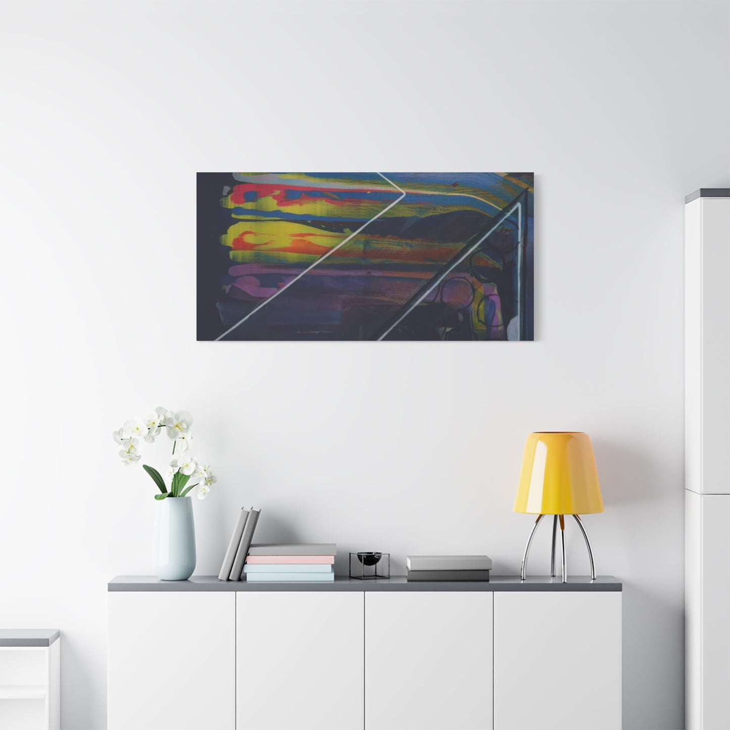 Abstract Geometric Canvas Art - 2025 astronomy – Colorful Drip Triangle Stretched Canvas