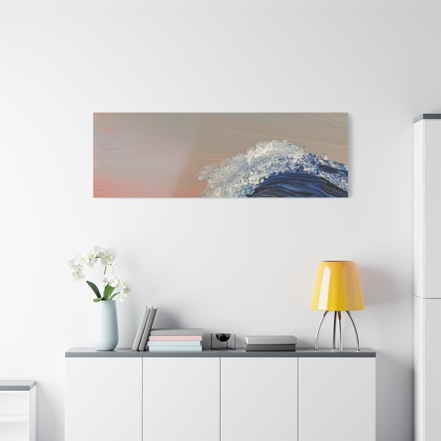 California_Coast - Ocean Wave Canvas Art — Blue Wave Seascape Matte Stretched Canvas
