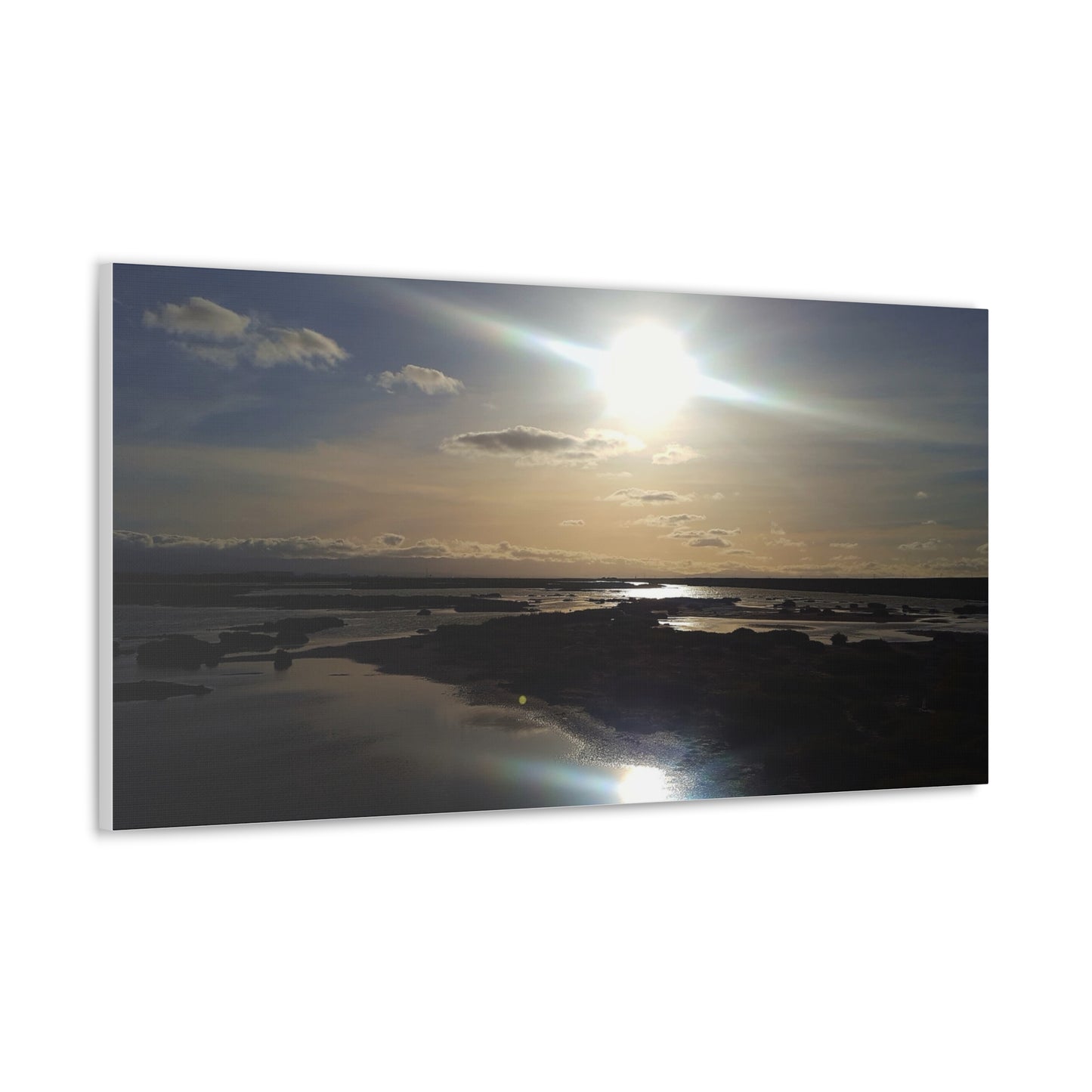 Don Edwards wildlife preserve - Reflection Canvas Wall Art — Coastal Landscape Print