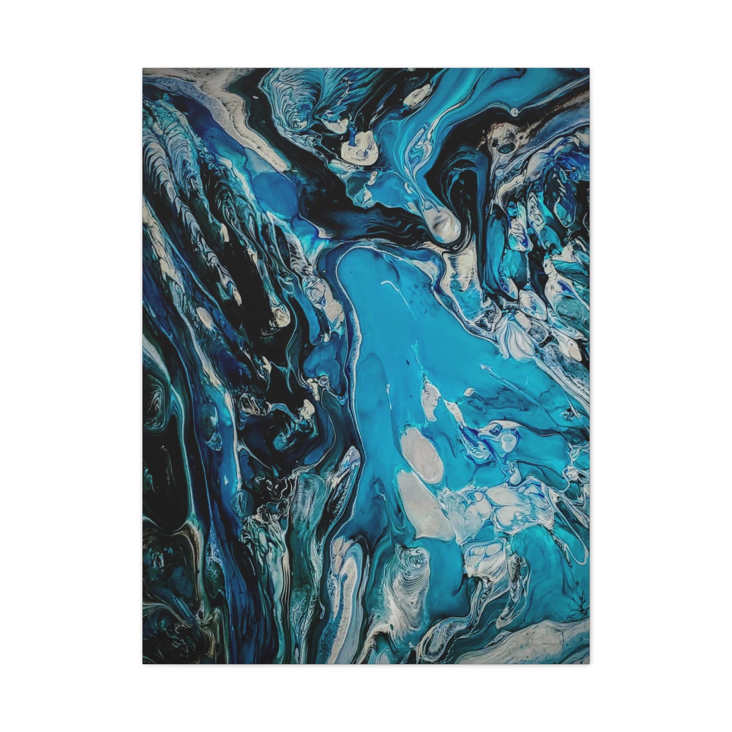 Blue Ocean Abstract Matte Canvas Print — Stretched Wall Art