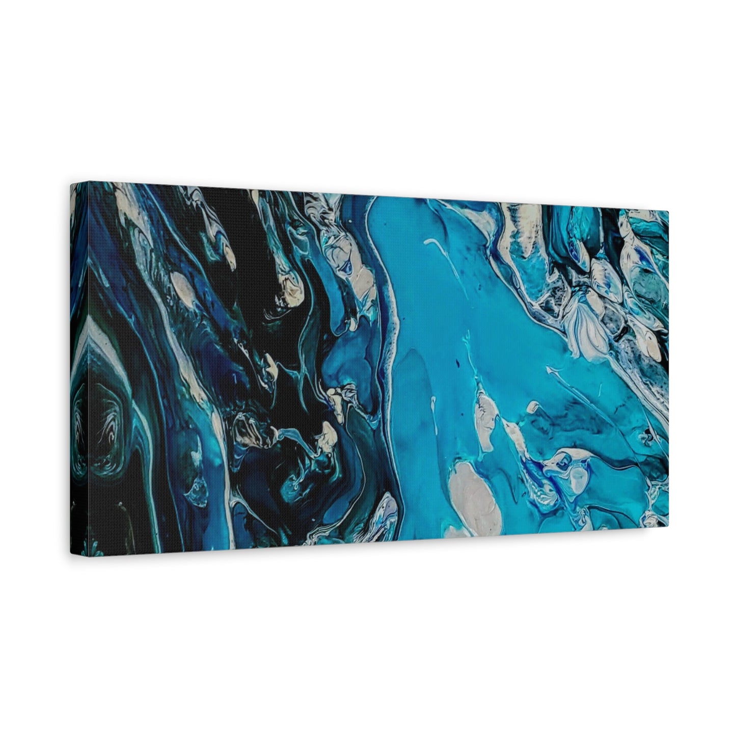 Blue Ocean Abstract Matte Canvas Print — Stretched Wall Art