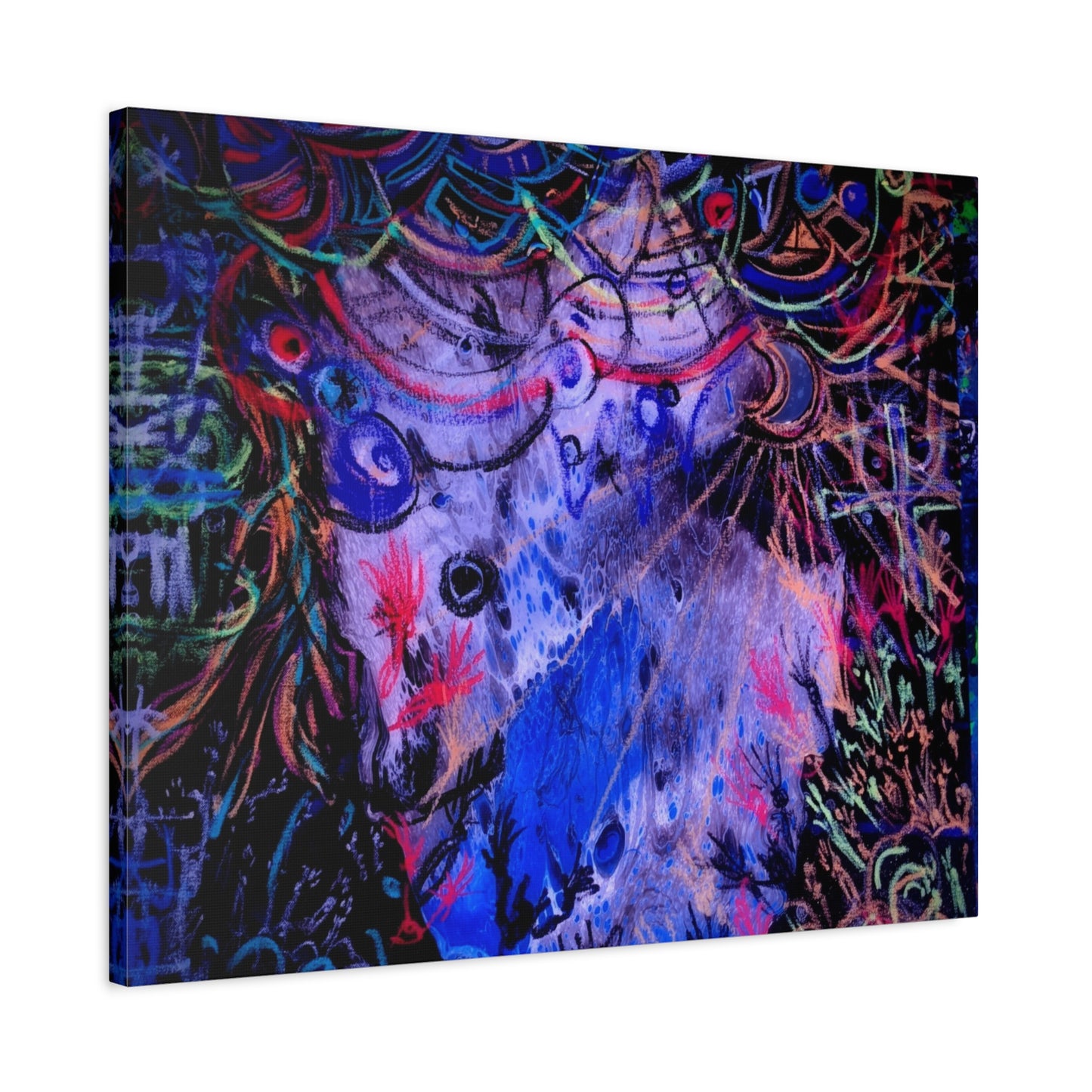 soul_extractions - Abstract Neon Canvas Art - Vibrant Psychedelic Wall Decor