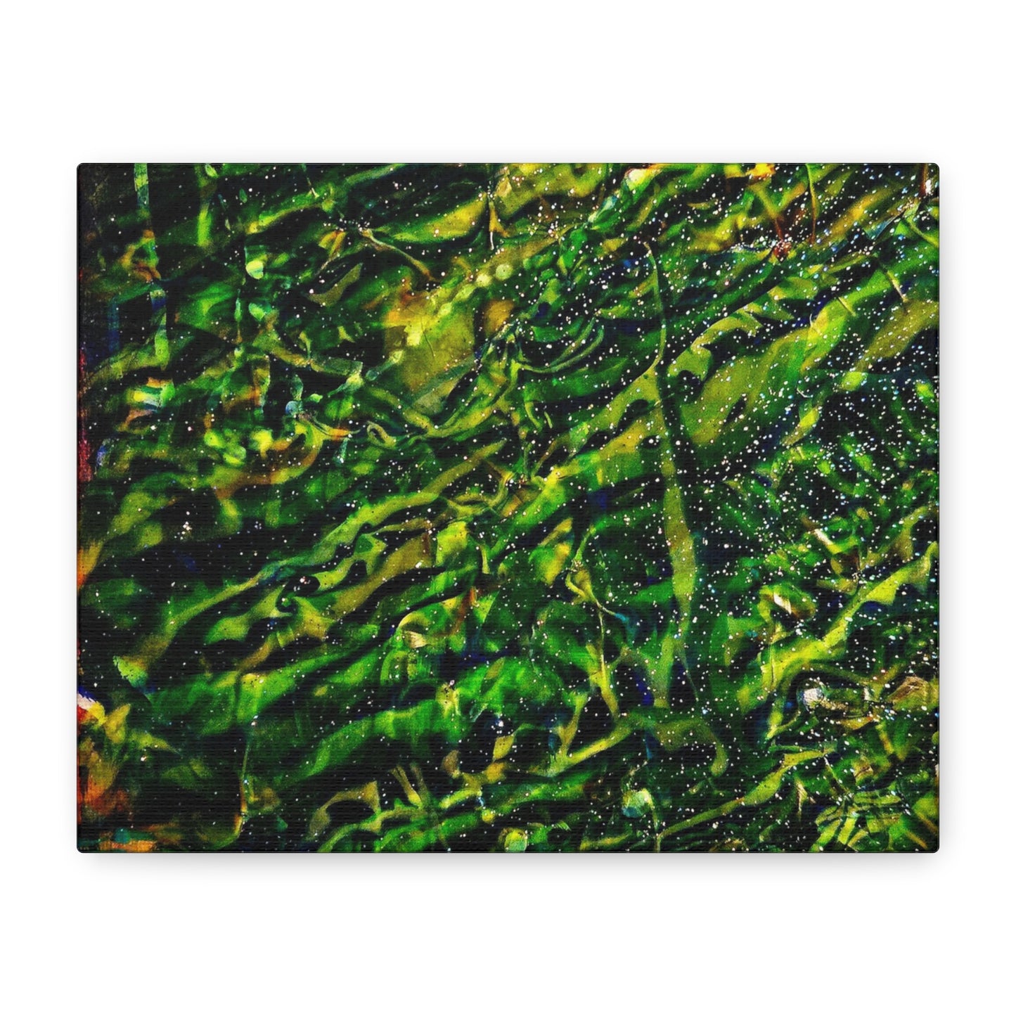 Confessions - Abstract Green Texture Canvas - Matte Stretched Wall Art