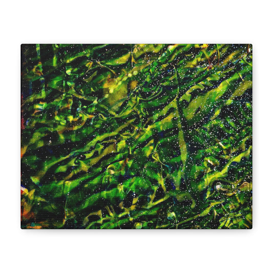 Confessions - Abstract Green Texture Canvas - Matte Stretched Wall Art