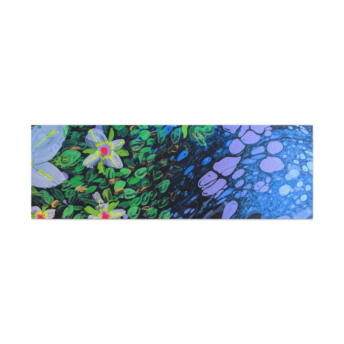 Floetrol&Flowers -  Reef Matte Canvas Wall Art — Blue & Green Abstract Flower Painting