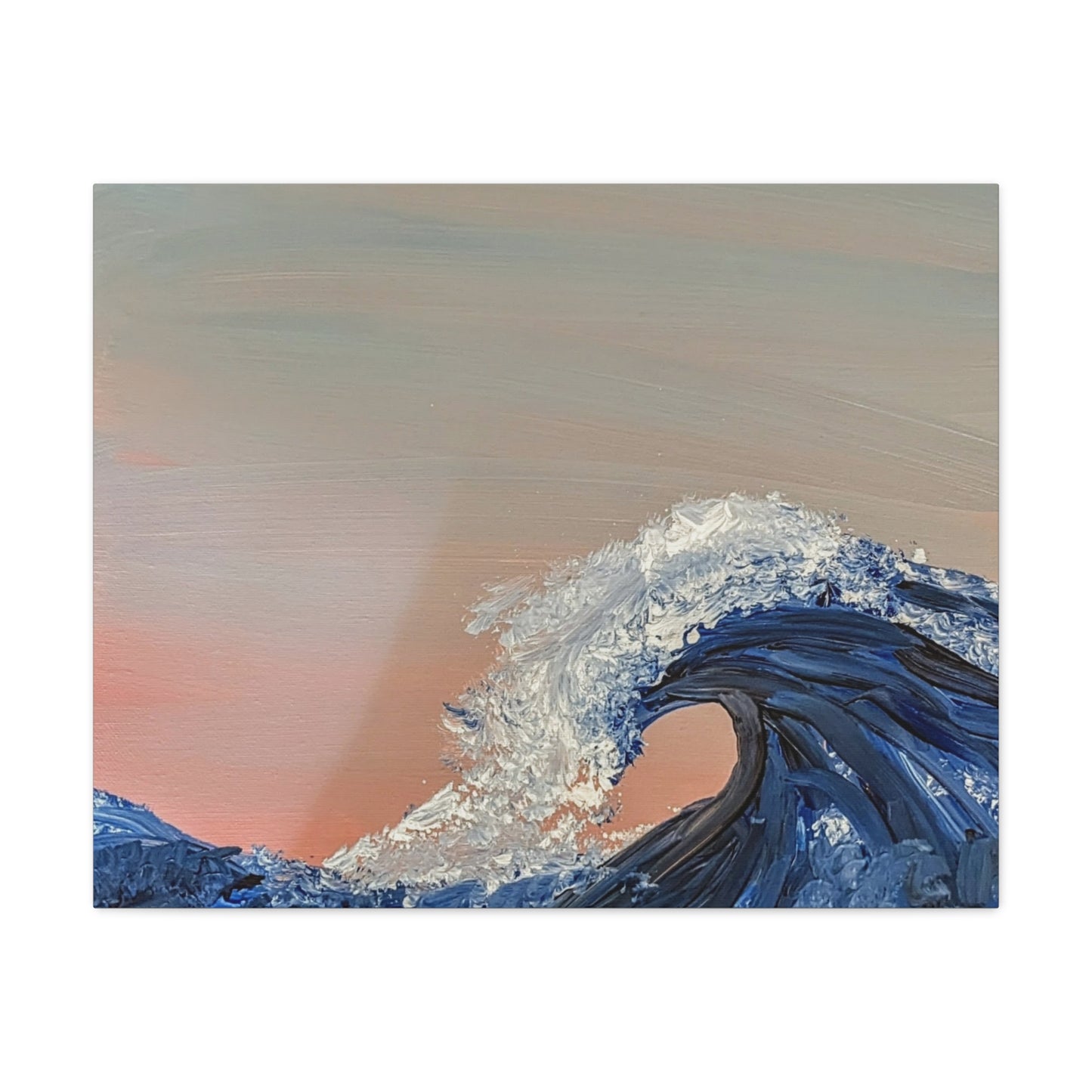 California_Coast - Ocean Wave Canvas Art — Blue Wave Seascape Matte Stretched Canvas