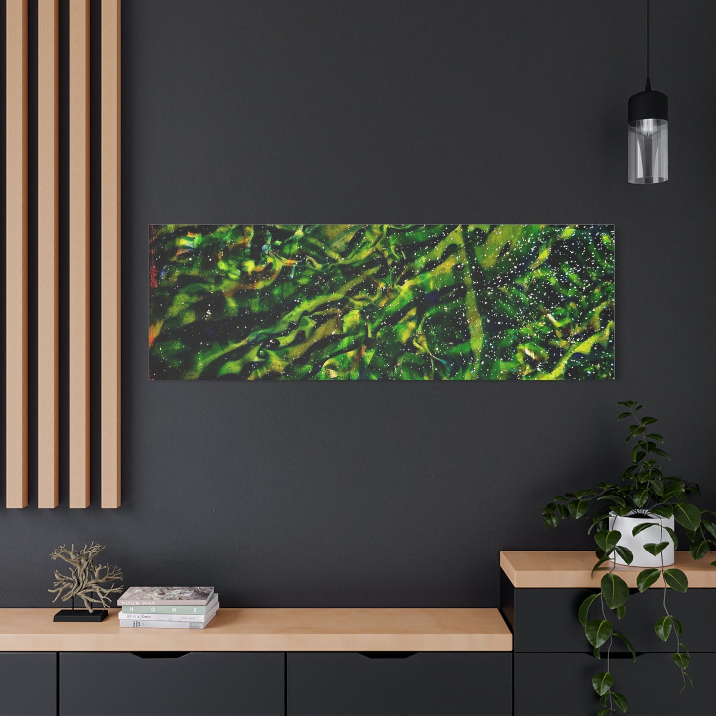 Confessions - Abstract Green Texture Canvas - Matte Stretched Wall Art