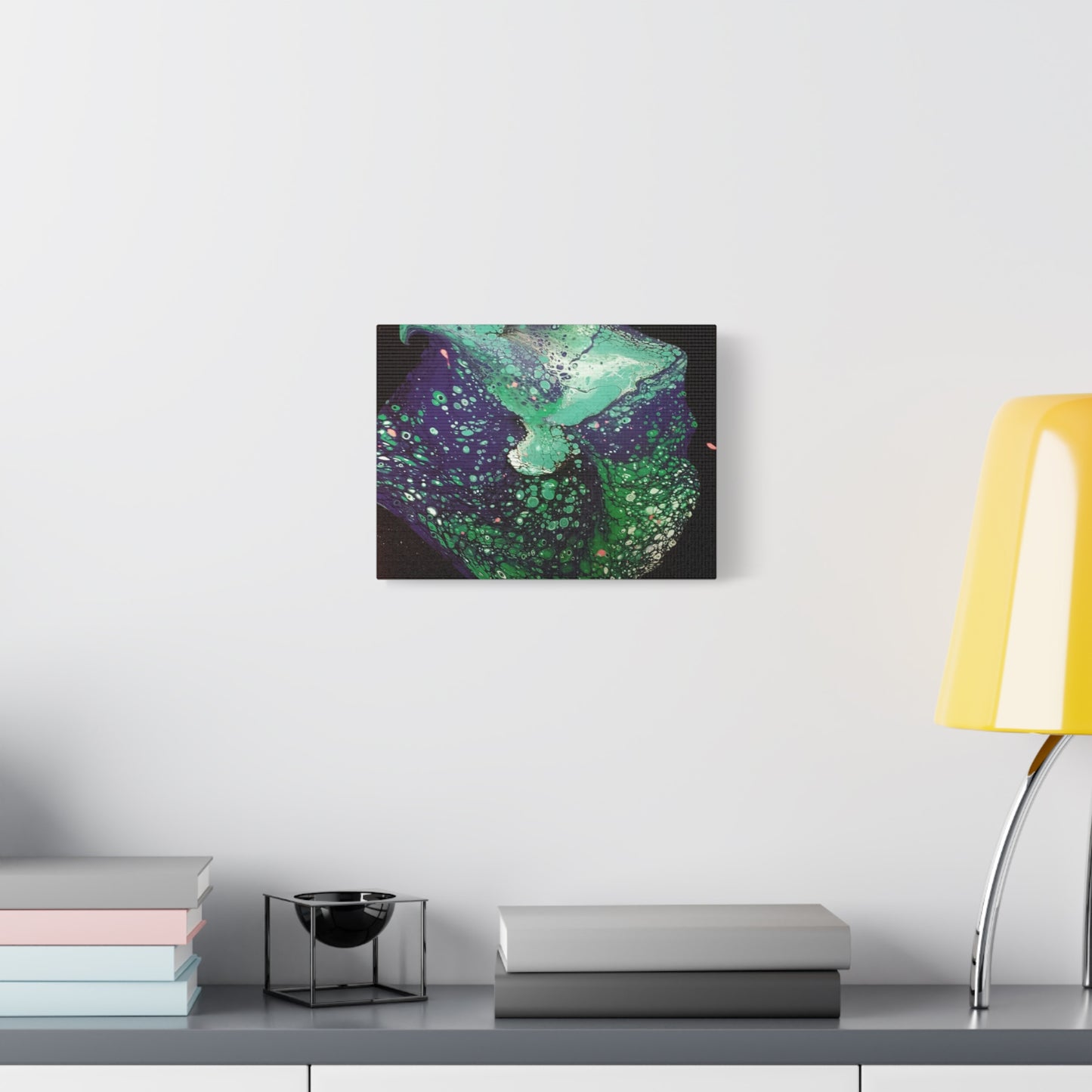 Abstract Green & Teal Fluid Art Canvas Print - Matte Stretched Wall Art