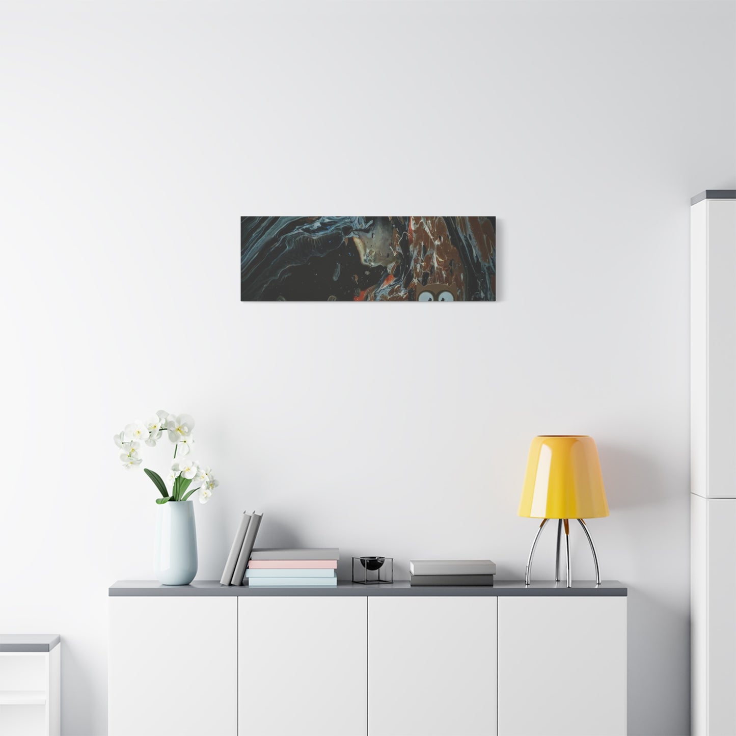 Abstract Swirl Owl Matte Canvas Print