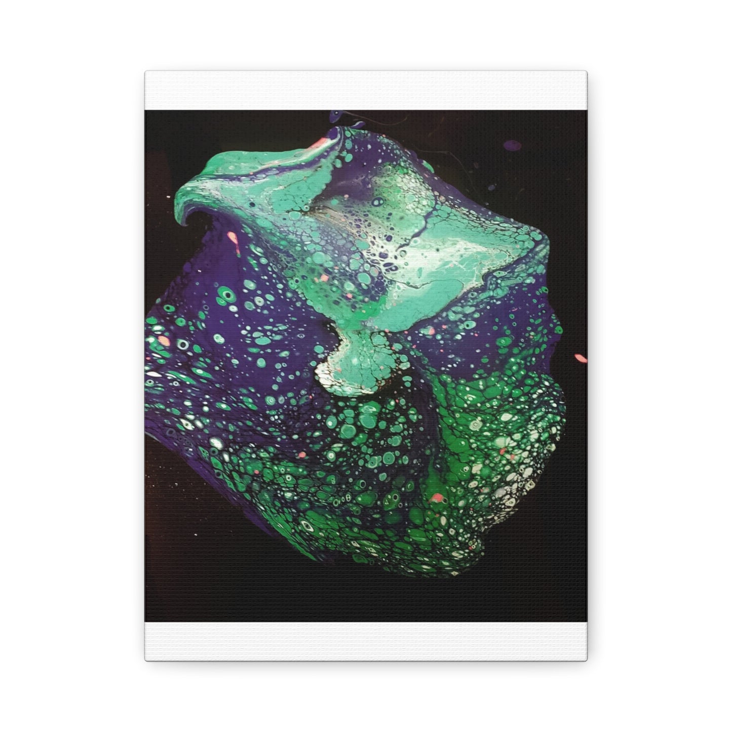 Abstract Green & Teal Fluid Art Canvas Print - Matte Stretched Wall Art