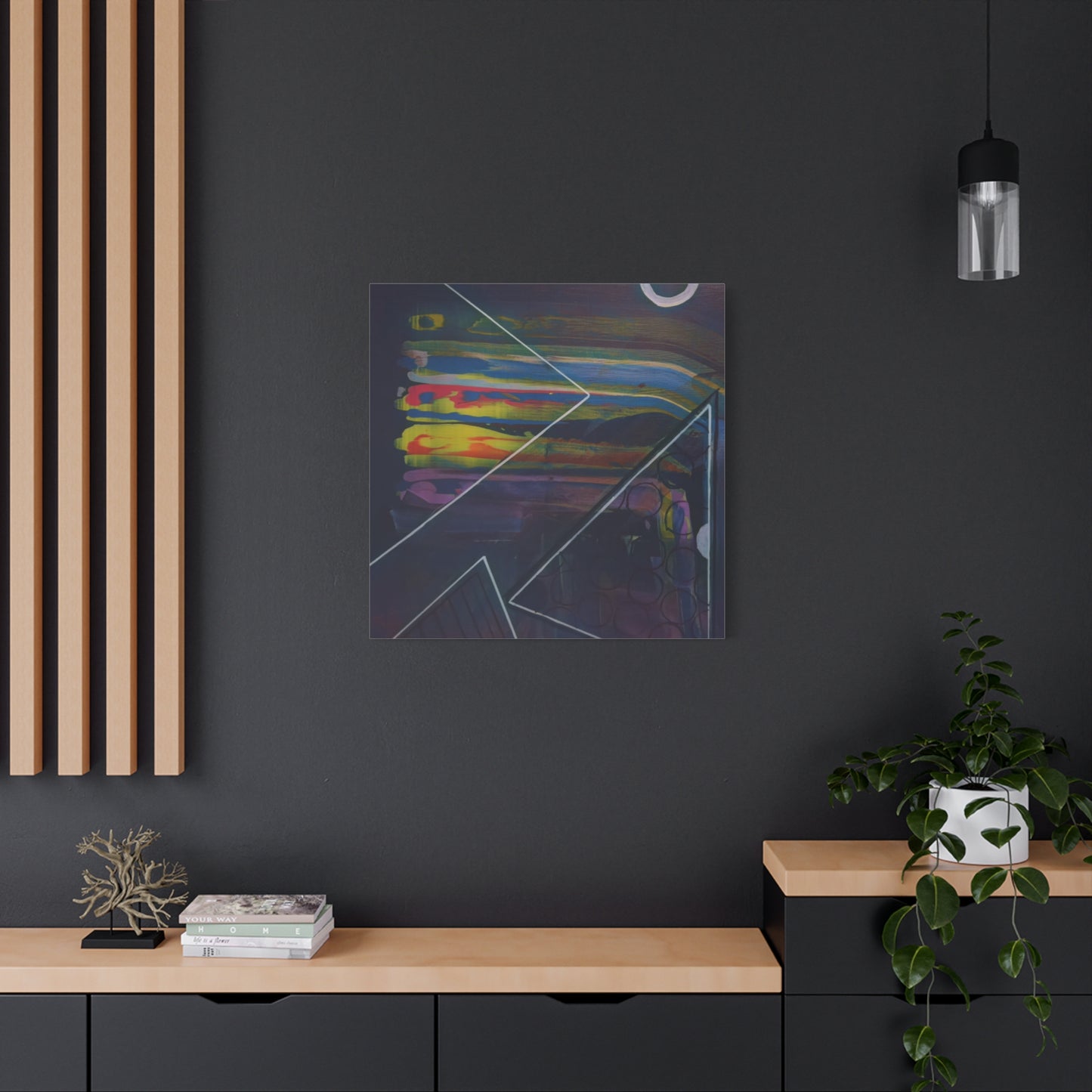 Abstract Geometric Canvas Art - 2025 astronomy – Colorful Drip Triangle Stretched Canvas