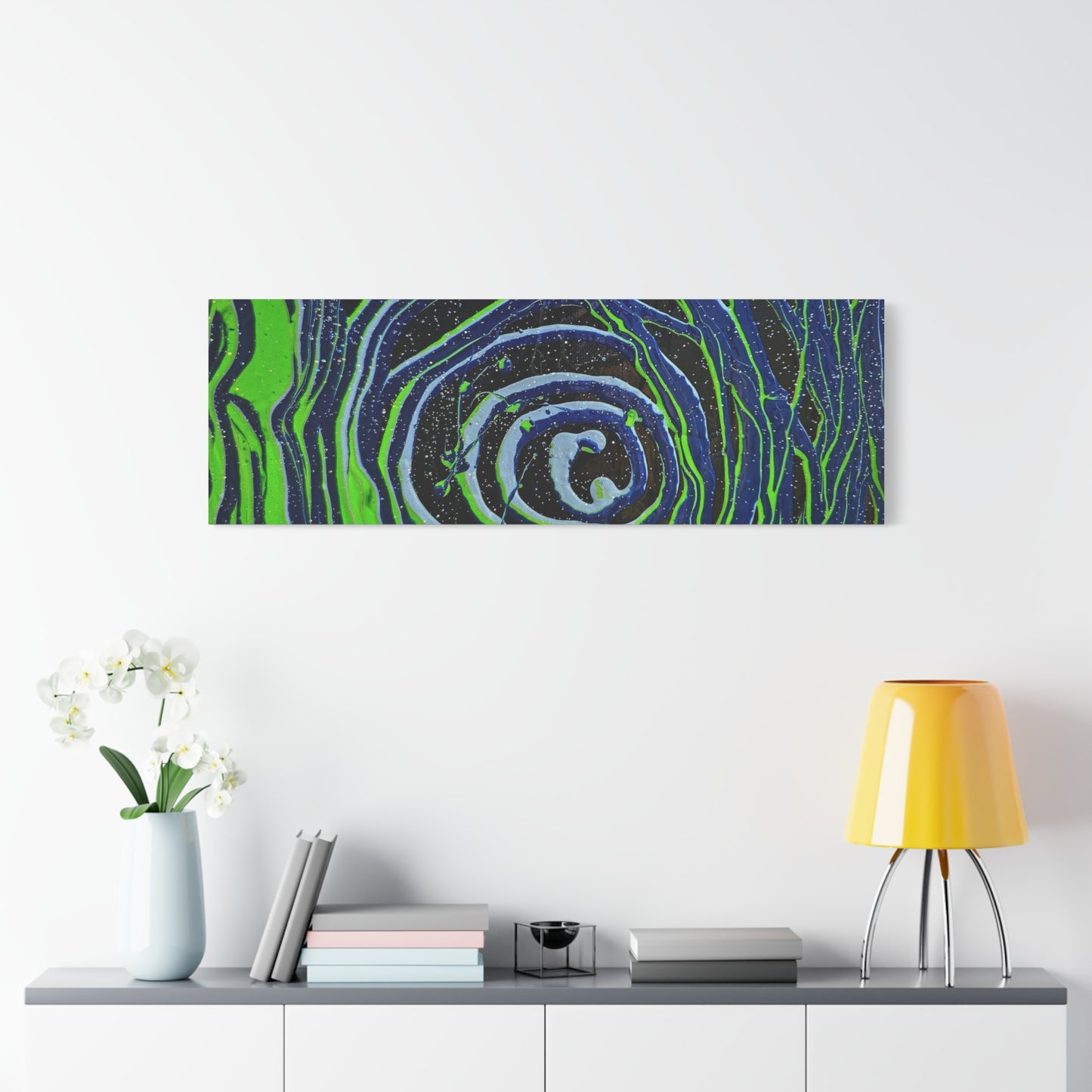 Abstract Green Swirl Matte Canvas Art — Stretched 1.25" Wall Décor