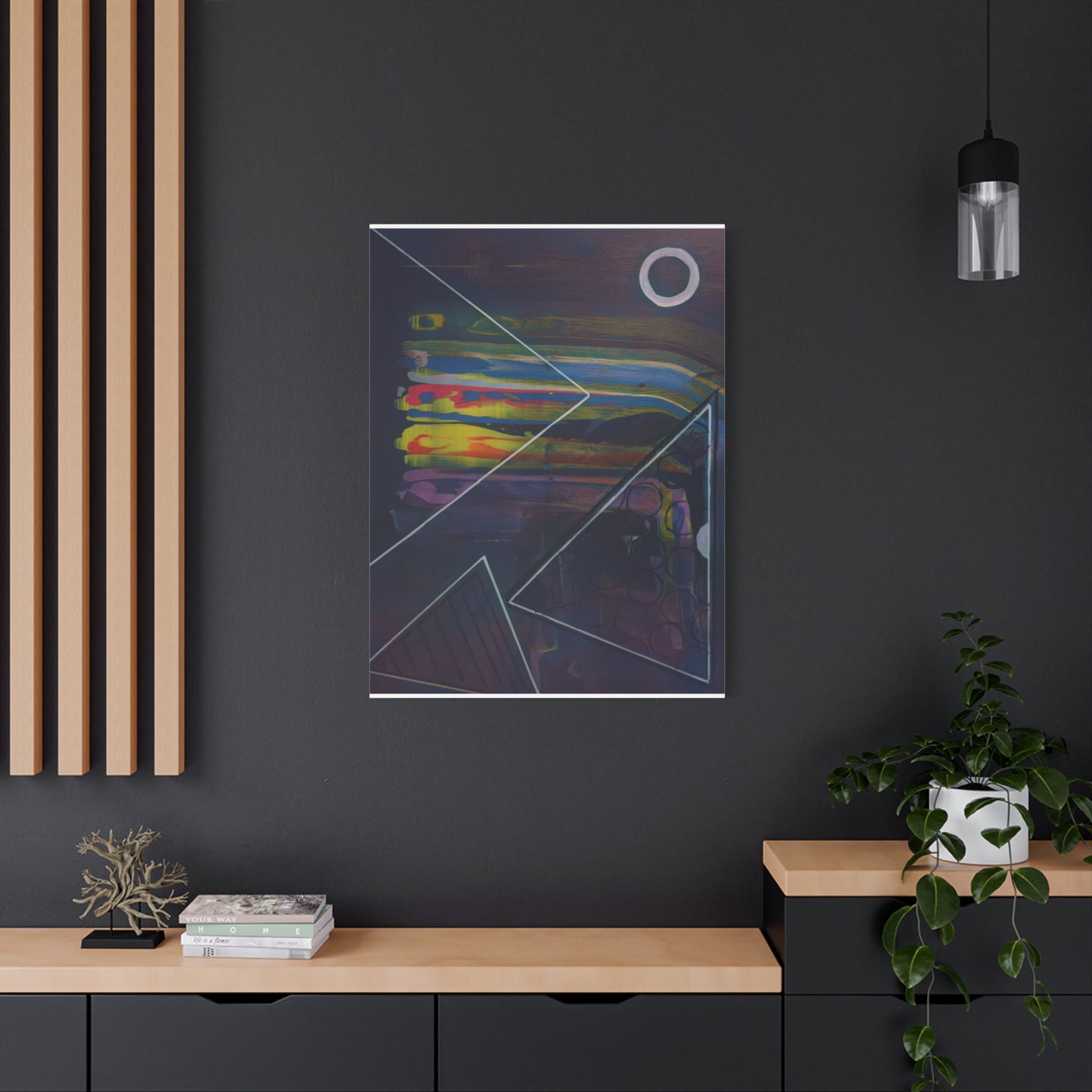 Abstract Geometric Canvas Art - 2025 astronomy – Colorful Drip Triangle Stretched Canvas