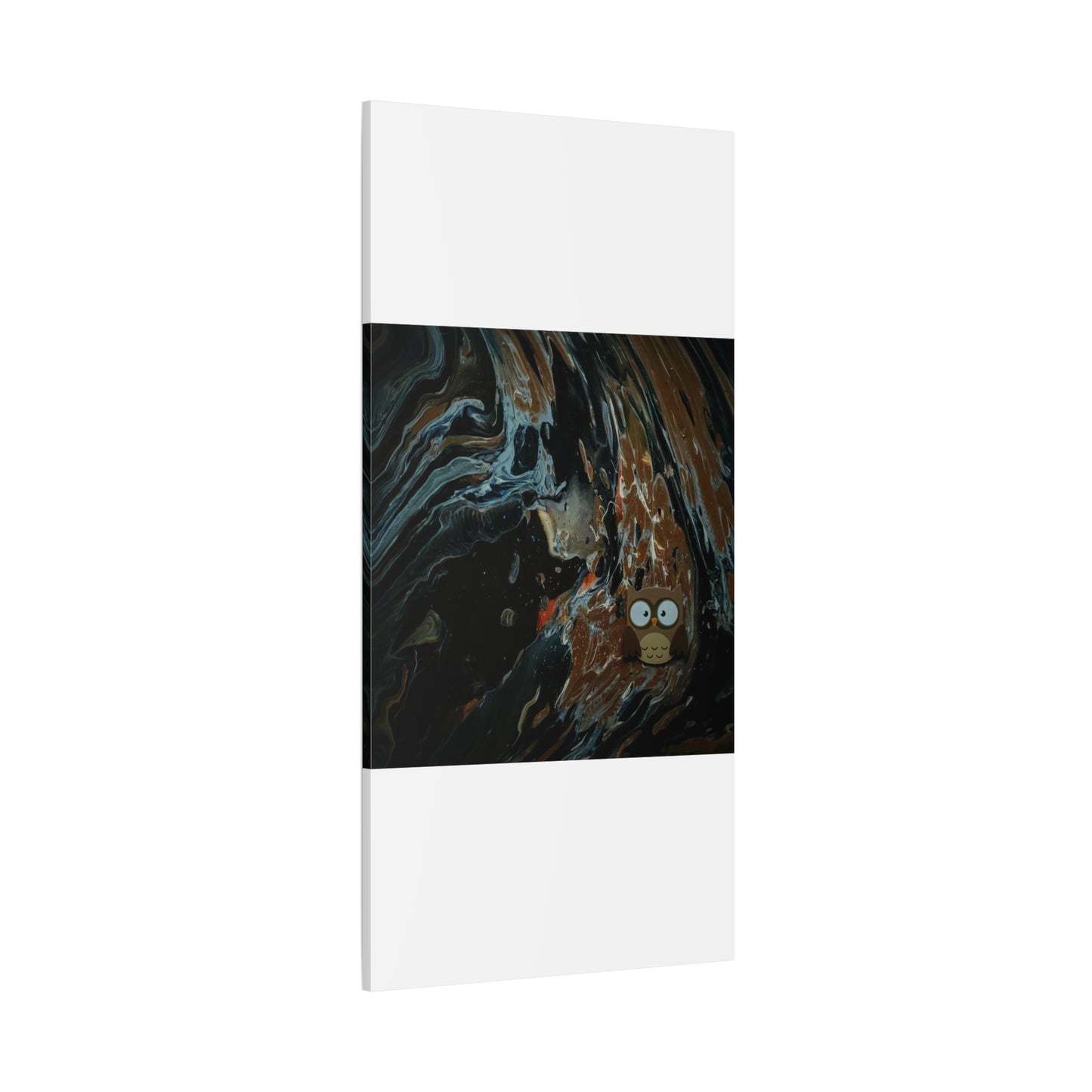 Abstract Swirl Owl Matte Canvas Print