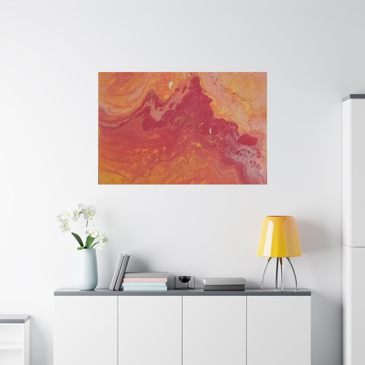 Abstract Pepto Popured - Sunset Swirl Matte Canvas Art - Stretched 1.25"