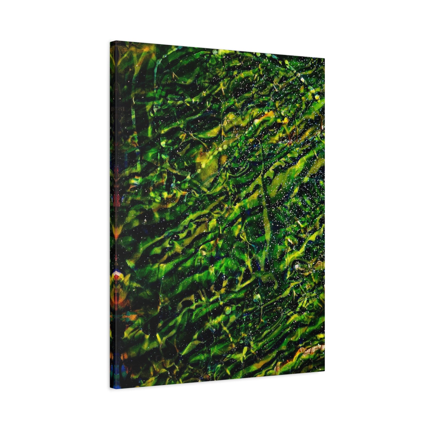 Confessions - Abstract Green Texture Canvas - Matte Stretched Wall Art