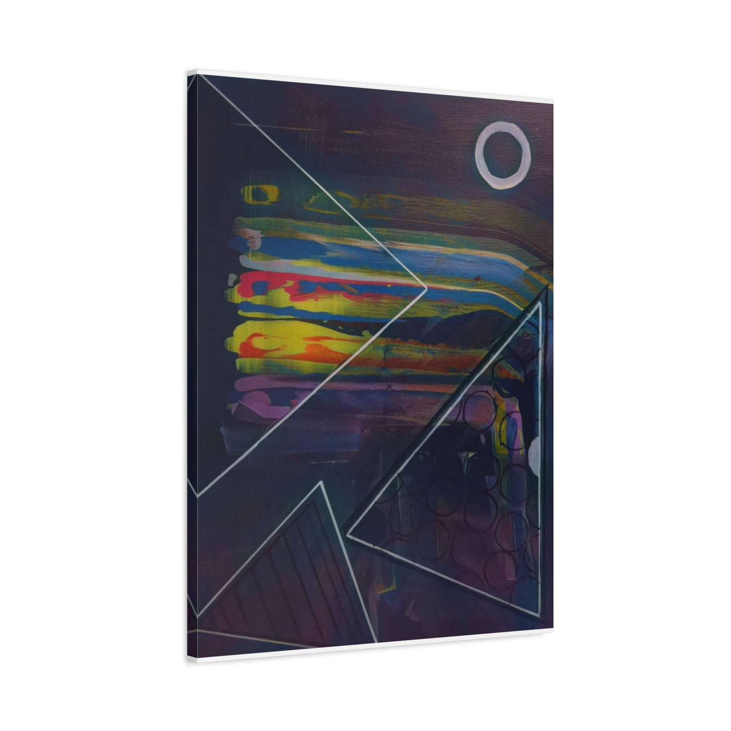 Abstract Geometric Canvas Art - 2025 astronomy – Colorful Drip Triangle Stretched Canvas