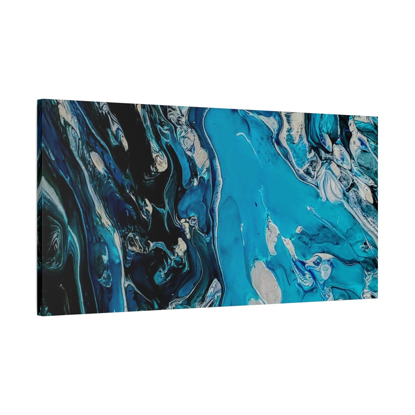 Blue Ocean Abstract Matte Canvas Print — Stretched Wall Art