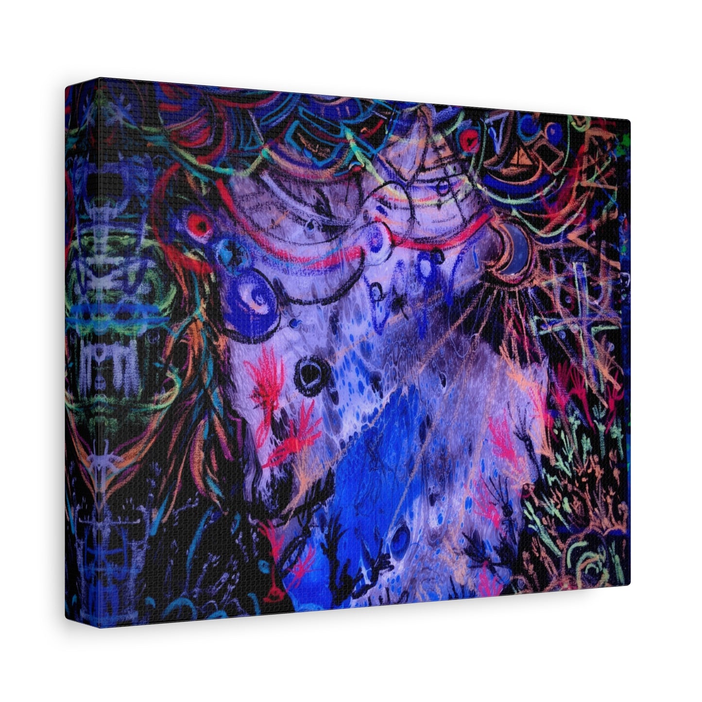 soul_extractions - Abstract Neon Canvas Art - Vibrant Psychedelic Wall Decor