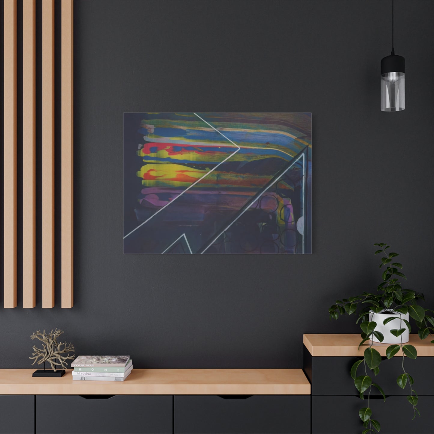 Abstract Geometric Canvas Art - 2025 astronomy – Colorful Drip Triangle Stretched Canvas