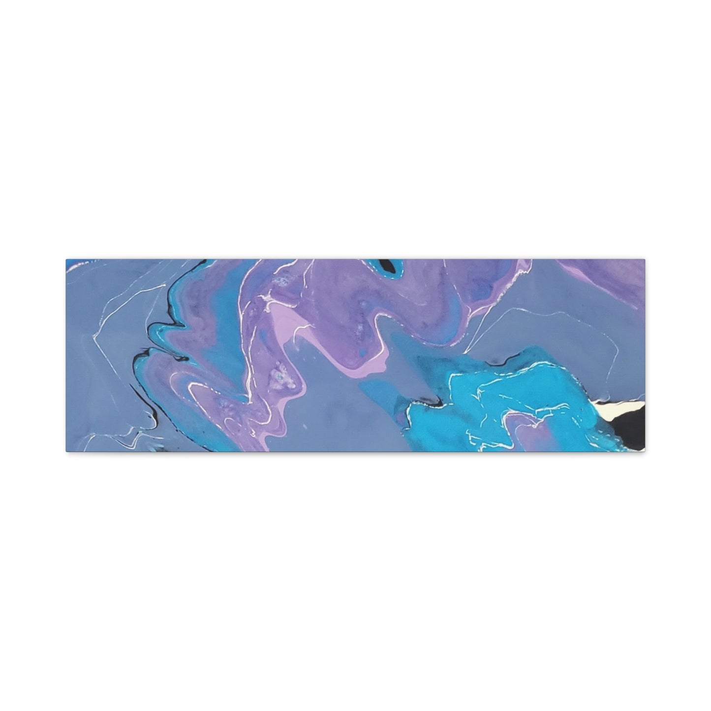 Abstract Blue & Purple Fluid Art Canvas - Matte Stretched Wall Art