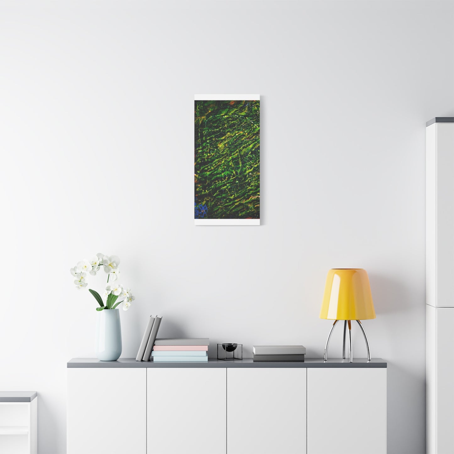 Confessions - Abstract Green Texture Canvas - Matte Stretched Wall Art