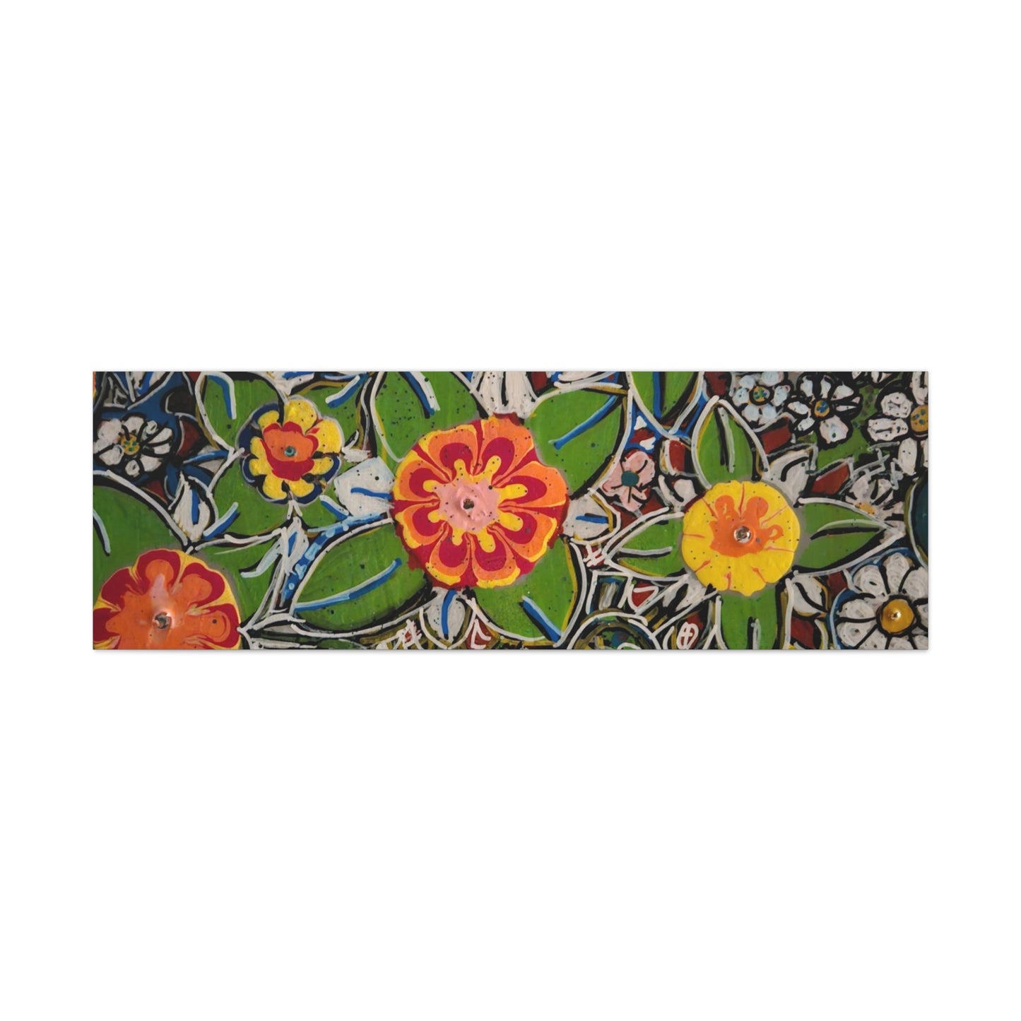 Urban_gardening-04 - Floral Pop Matte Stretched Canvas – Colorful Hand-Painted Garden Wall Art